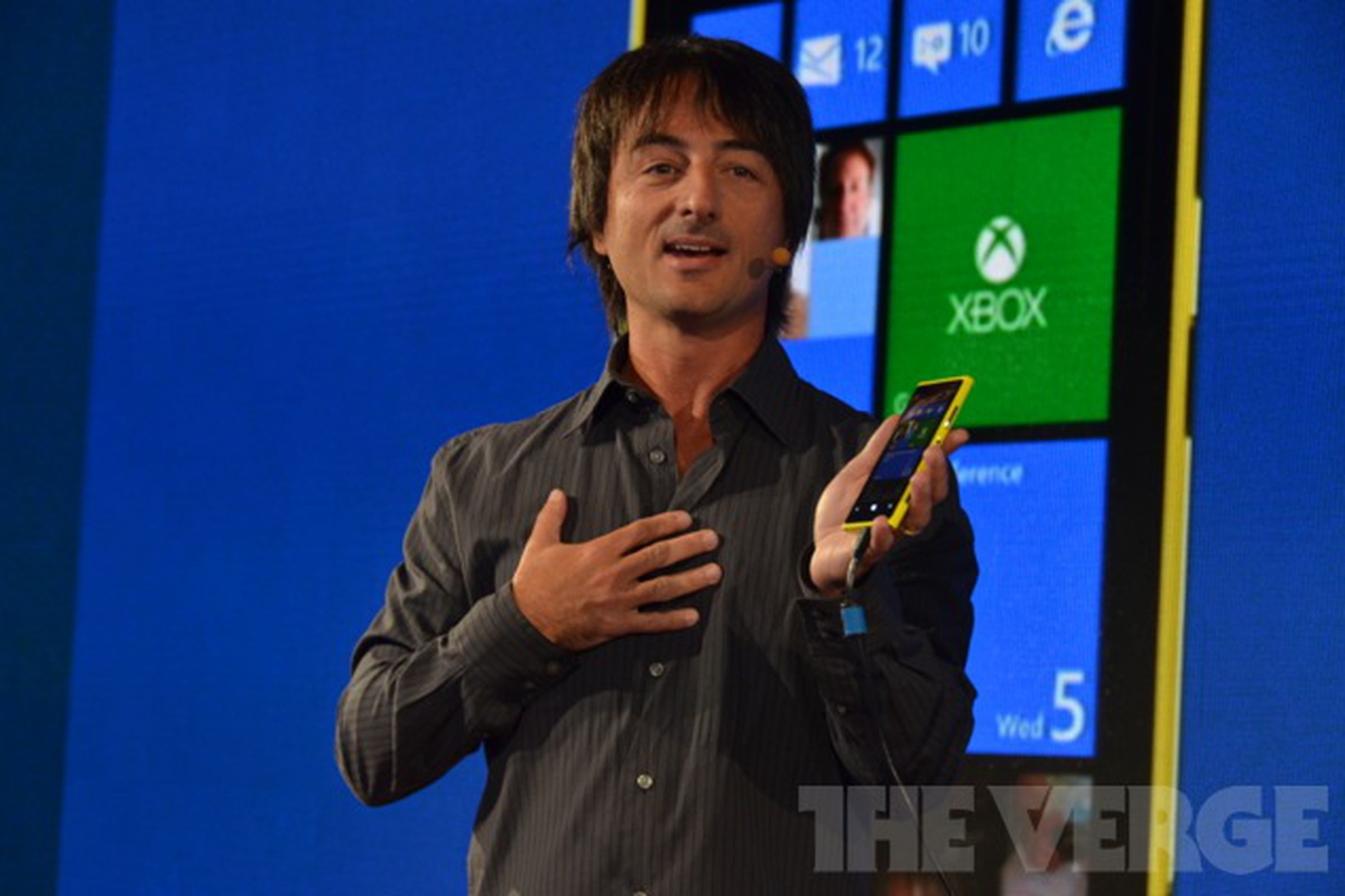 Microsoft's Joe Belfiore with the Nokia Lumia 920