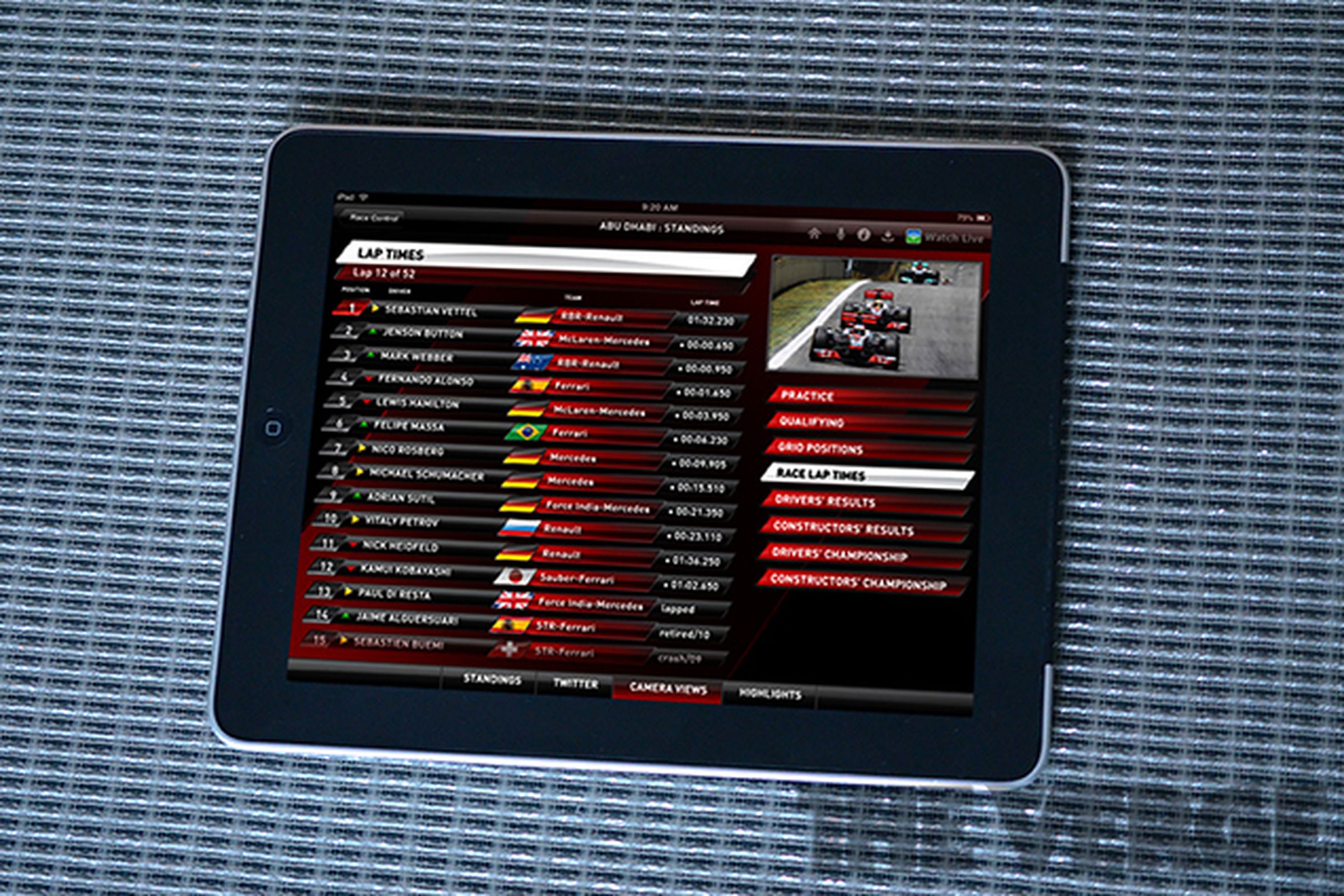 Sky Sports iPad app F1