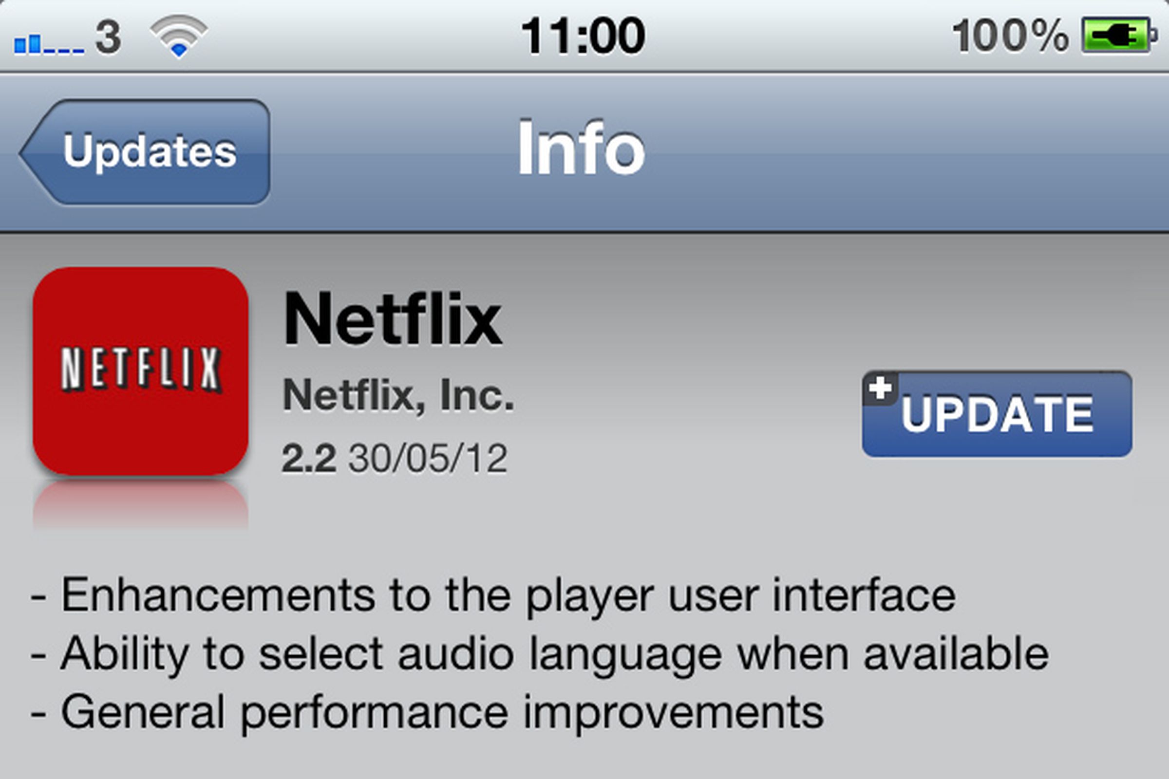 Netflix app store update