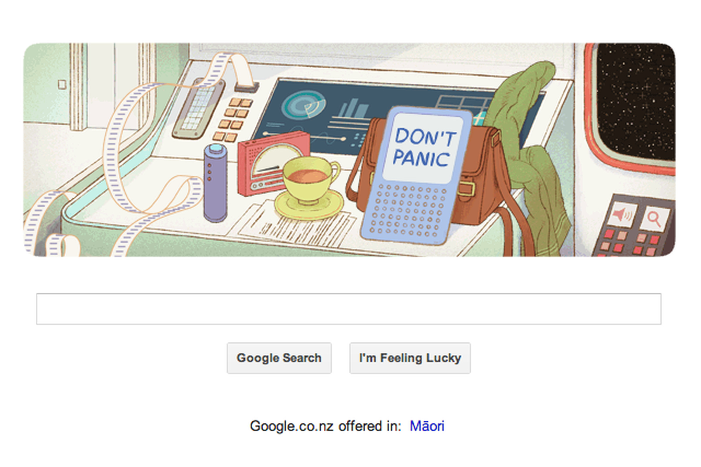 google hitchhikers guide to the galaxy doodle