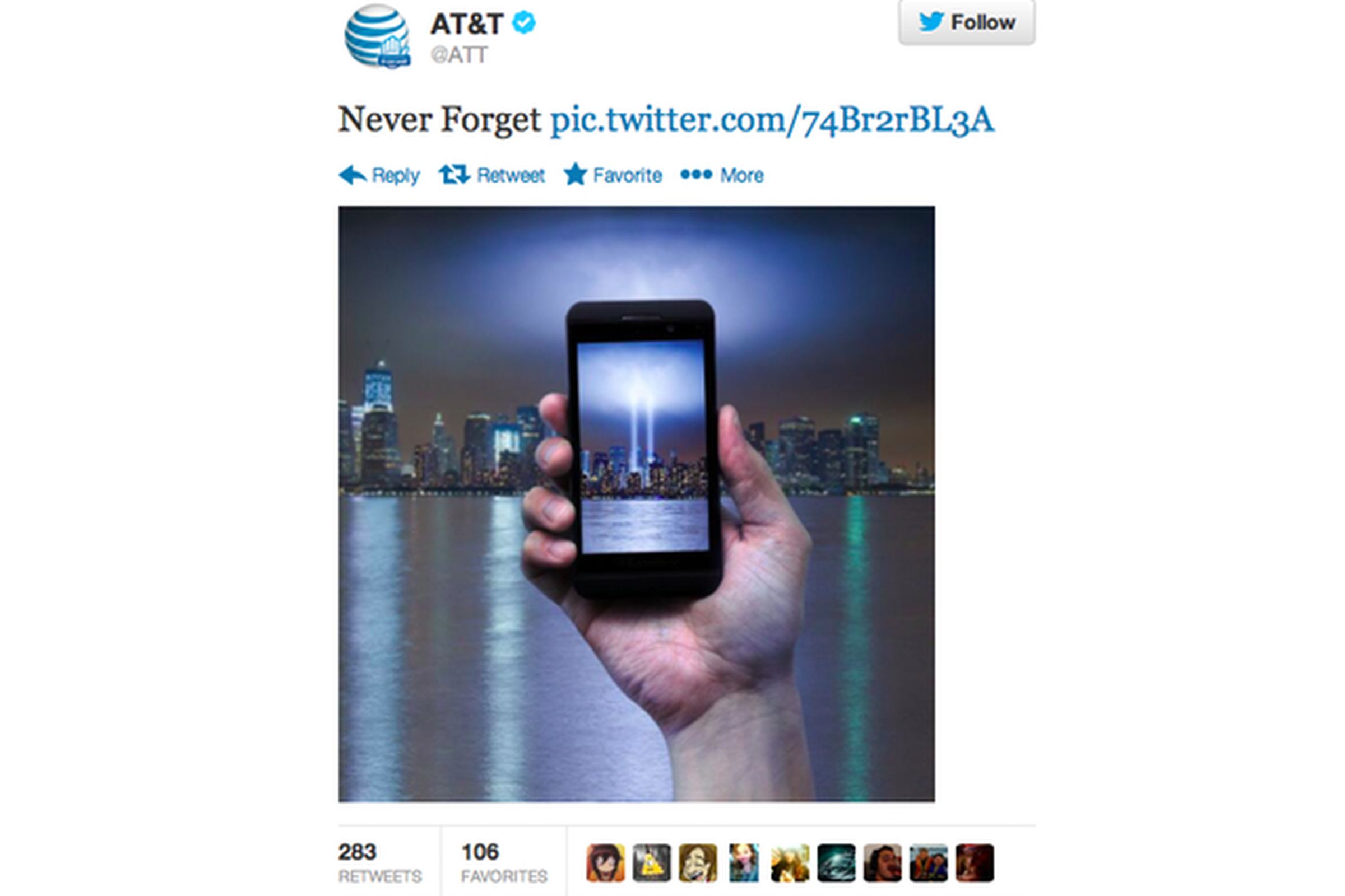 AT&T 9/11 tweet