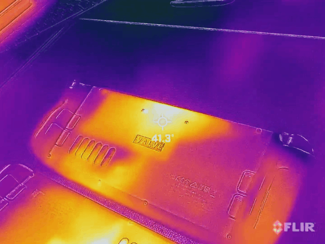 A quick-and-dirty Flir thermal camera video. (This only shows vague skin temperatures, not internal temperatures.)