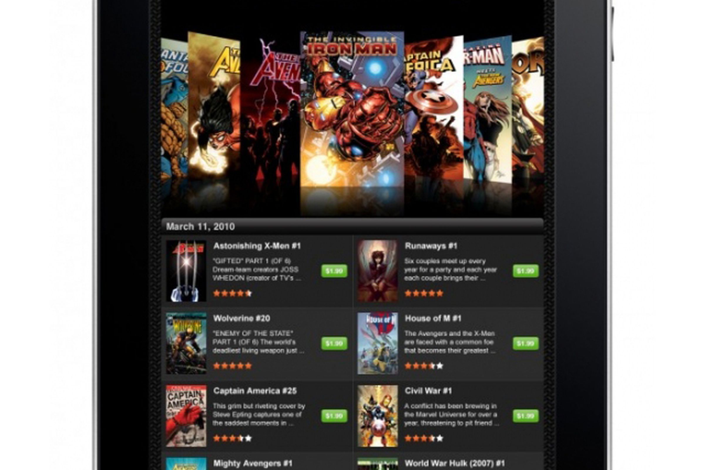 Marvel Comics app for iPad 640