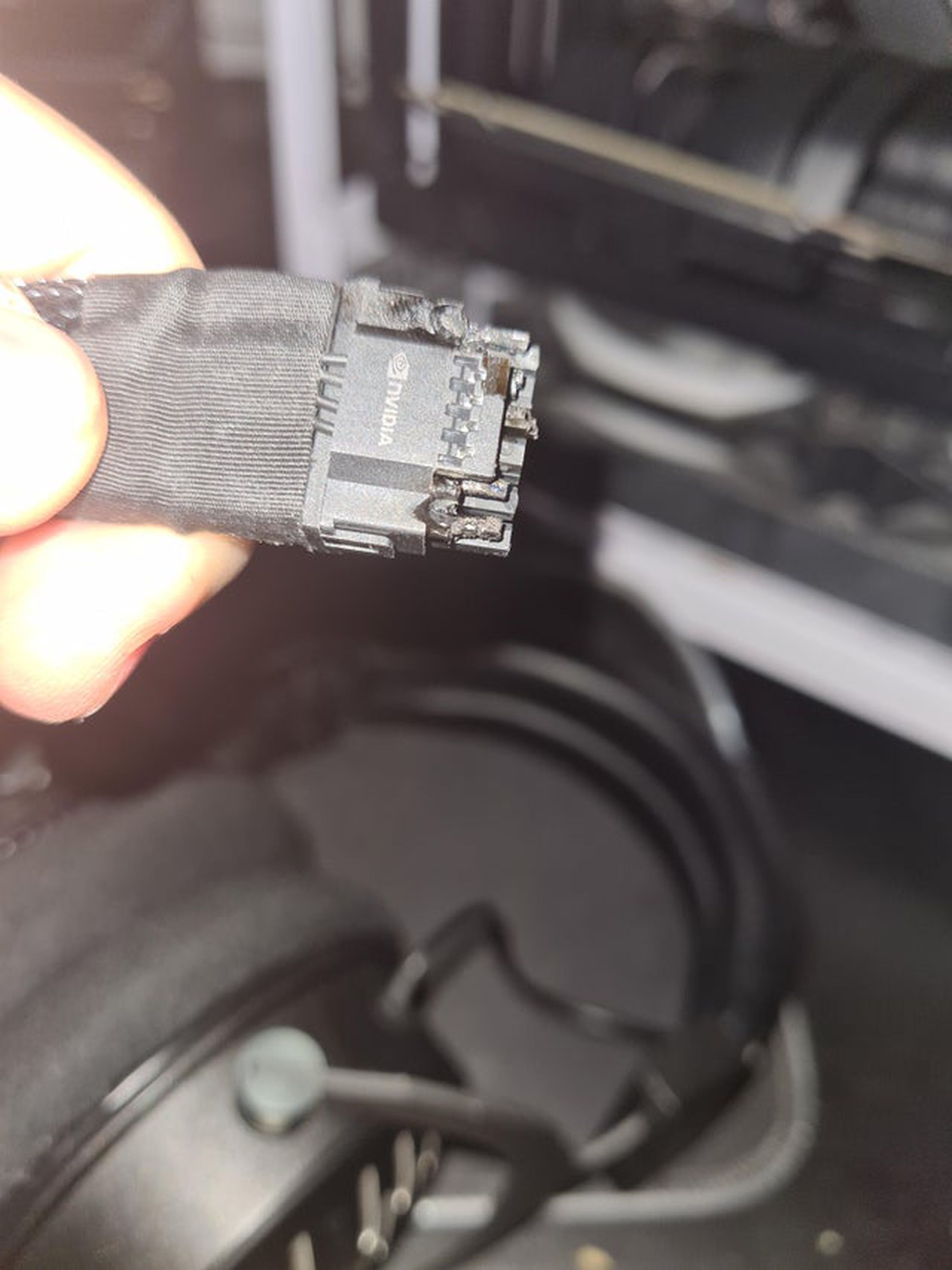 A melted RTX 4090 power connector.