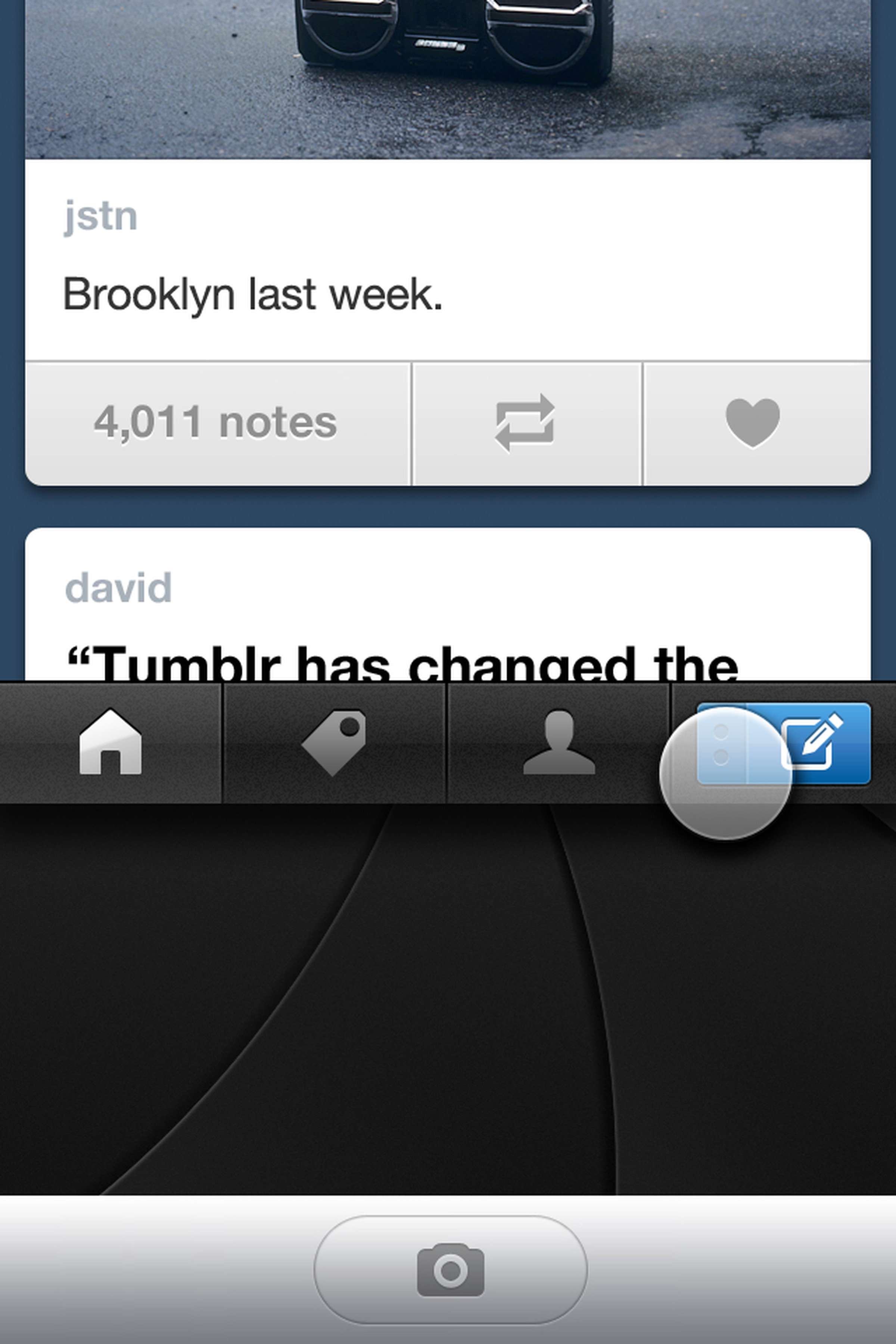 Tumblr 3.0 for iPhone screenshots