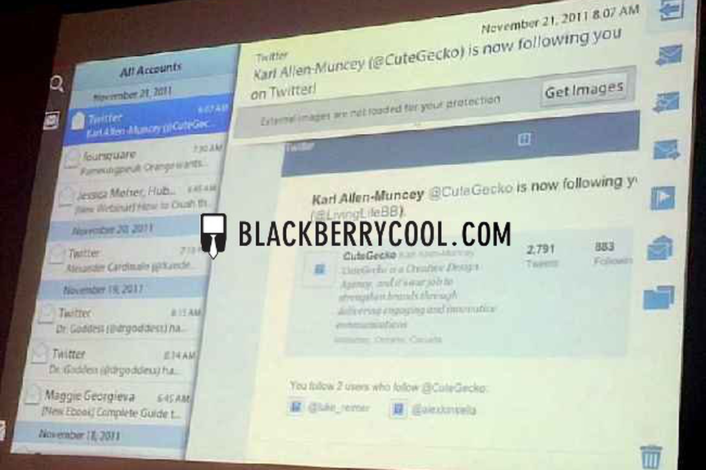 BlackBerry PlayBook native email