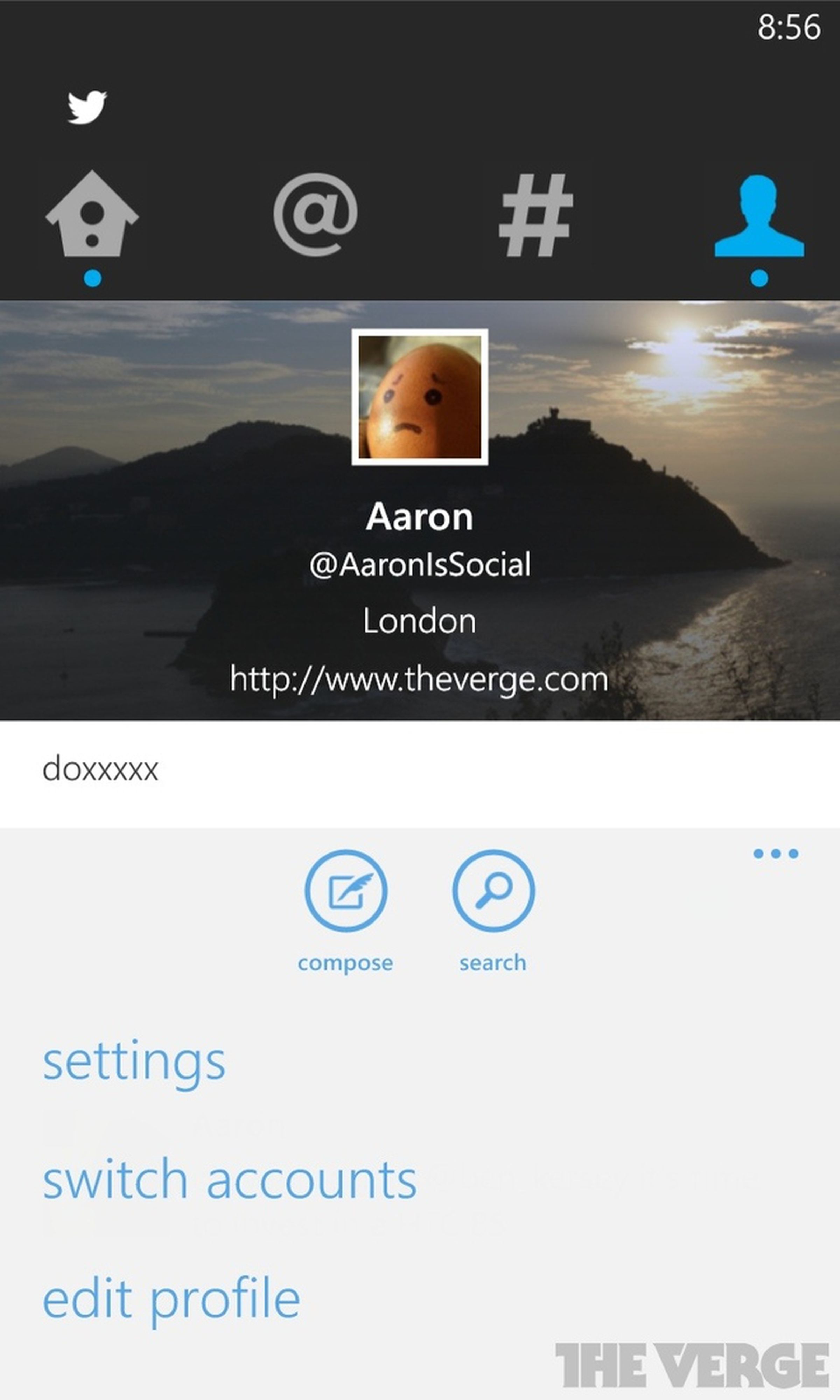 Twitter for Windows Phone screenshots