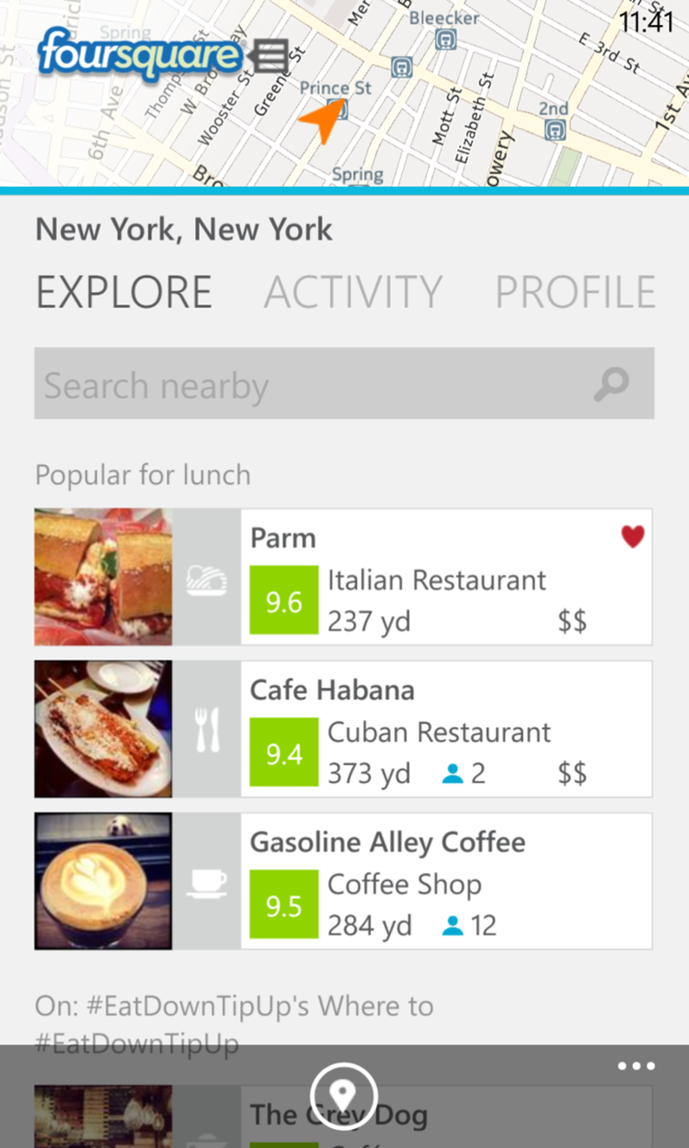 Foursquare for Windows Phone 8 screenshots