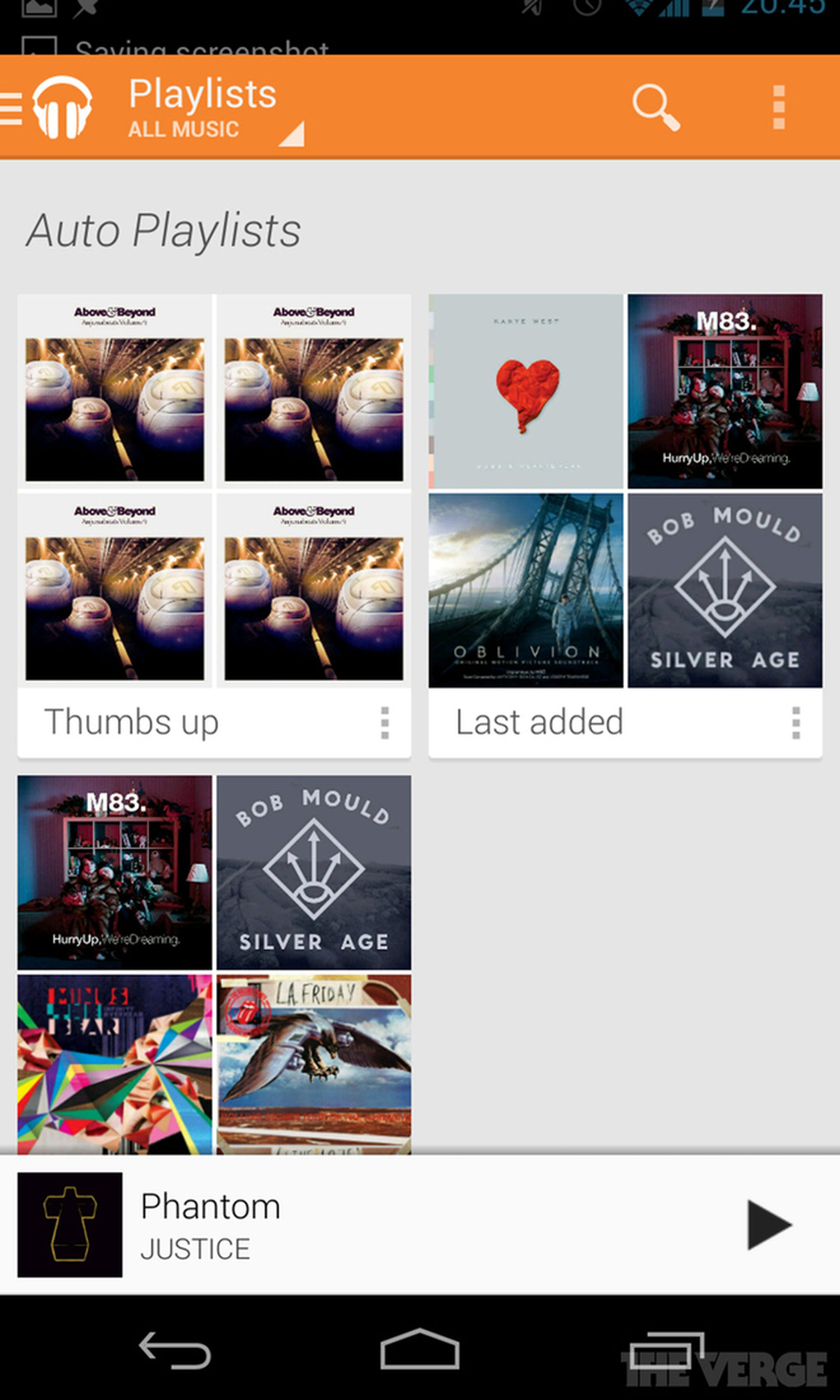Google Play Music All Access Android and web screenshots