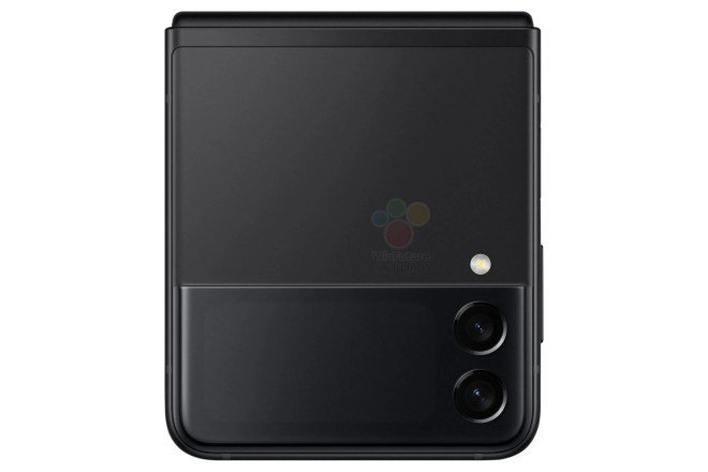 The screen and cameras on the Z Flip’s lid.