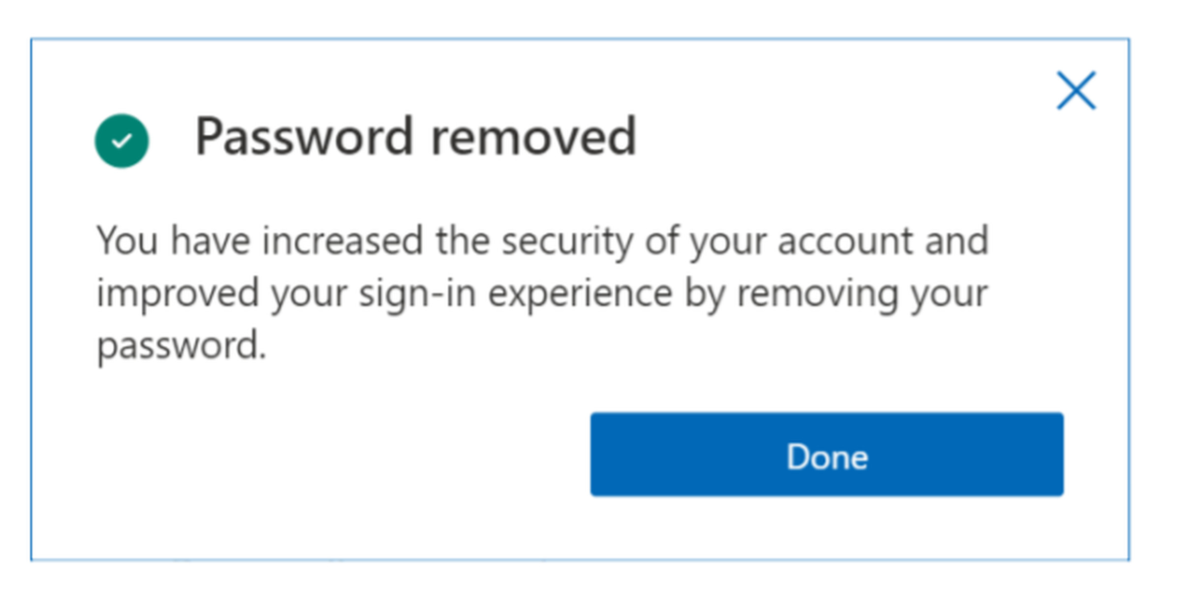 Microsoft will let you fully remove a password from your account.