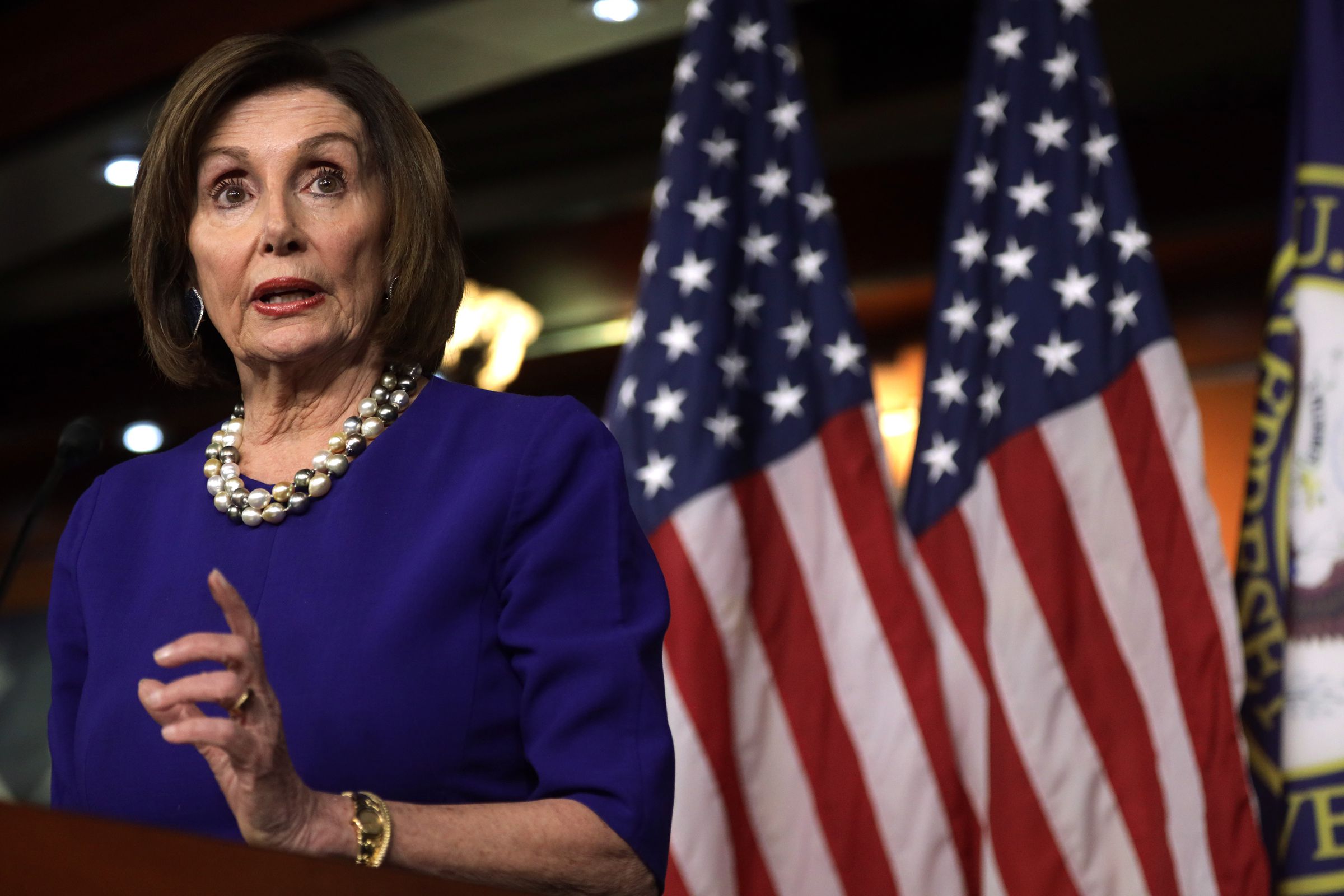 U.S. Speaker of the House Rep. Nancy Pelosi (D-CA) speaks during her weekly news conference last week