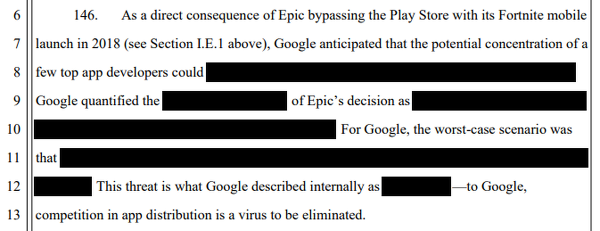 Google’s response to Epic distributing Fortnite outside its app store.