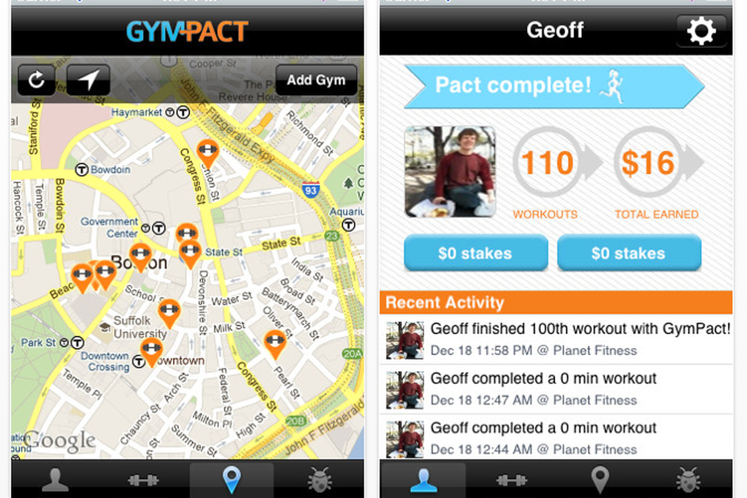 GymPact iOS app