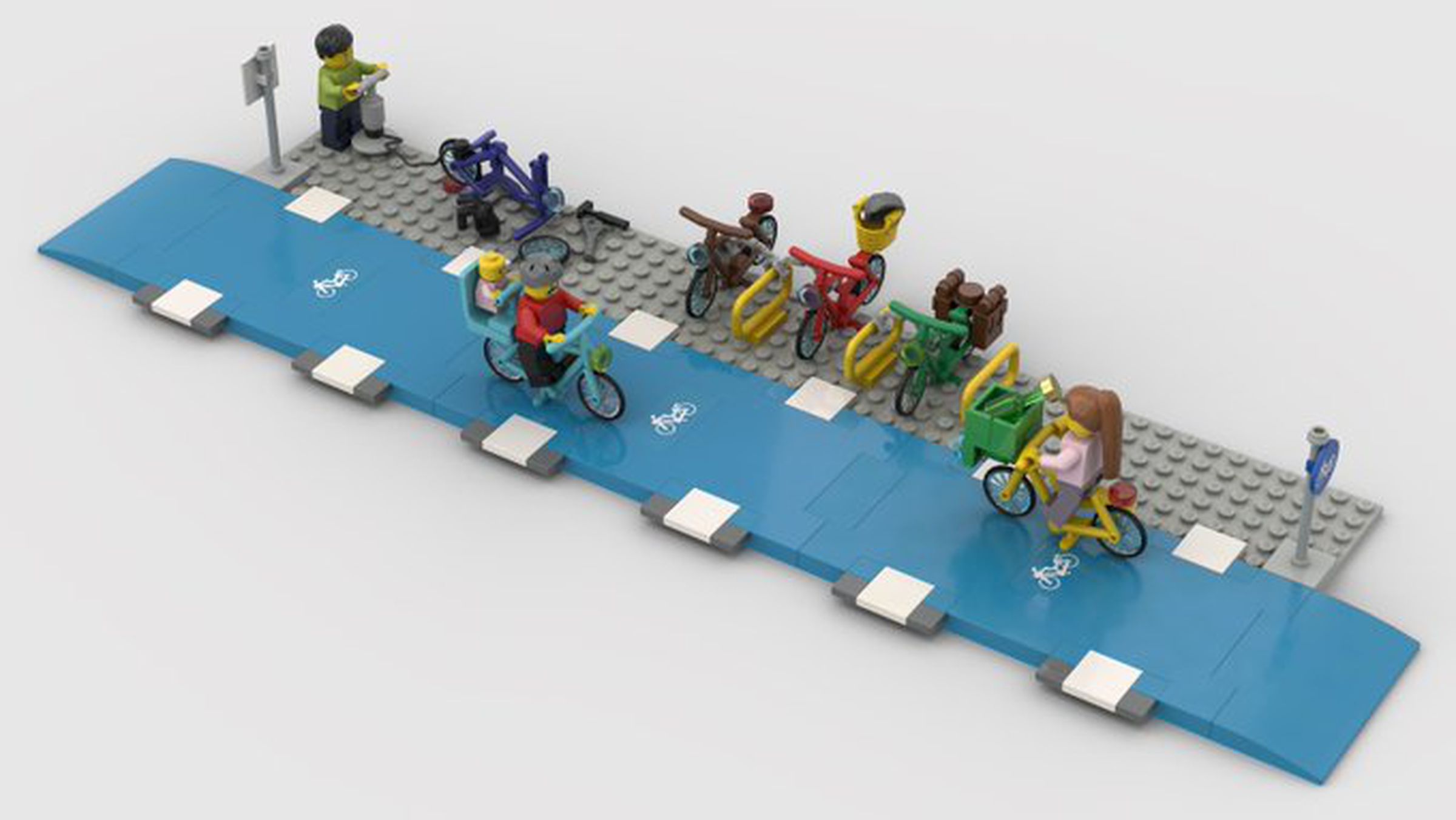﻿Imagining what Lego bike lanes could be.