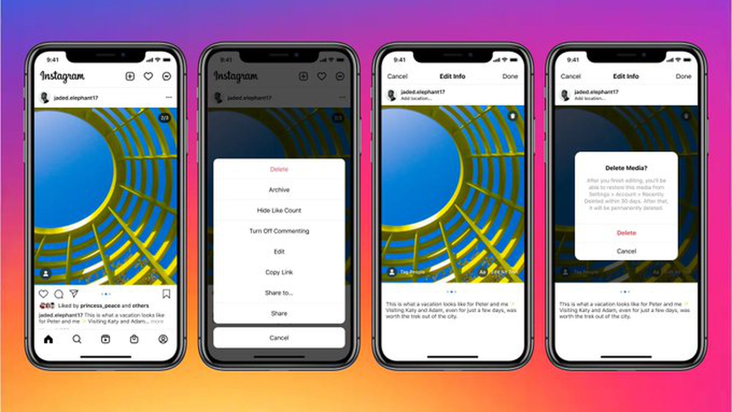 Users can now remove a single photo or video from a multi-feed Instagram post