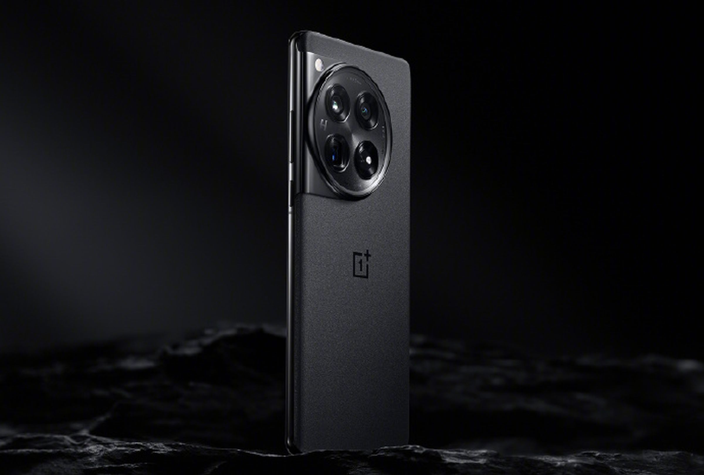 The OnePlus 12 mobile phone in black.
