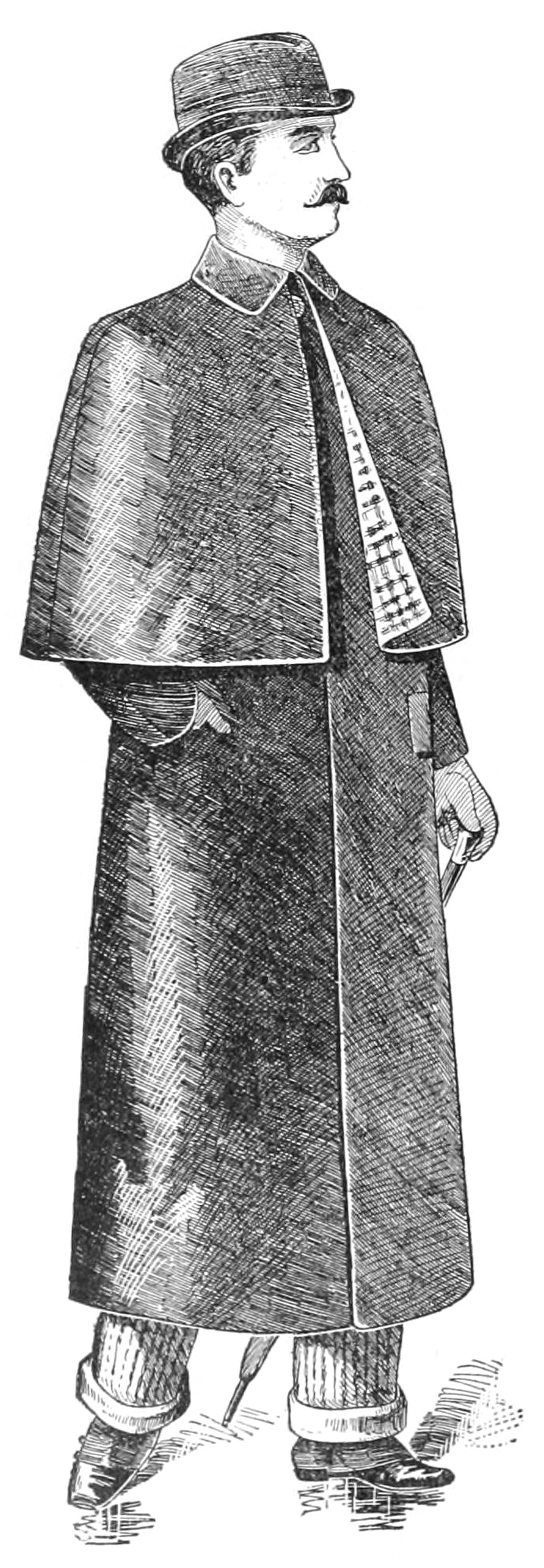 An illustration of a mackintosh in a 1893 department store catalog.