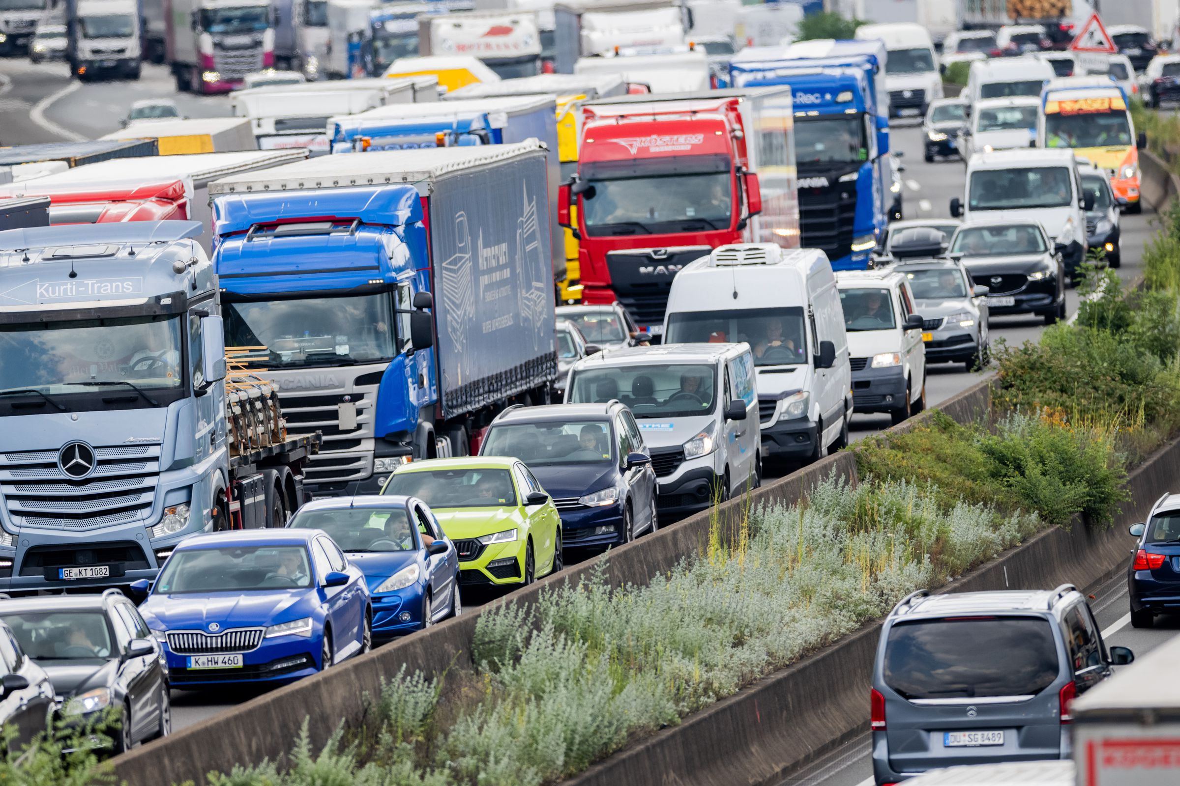 Heavy-duty trucks on the highway