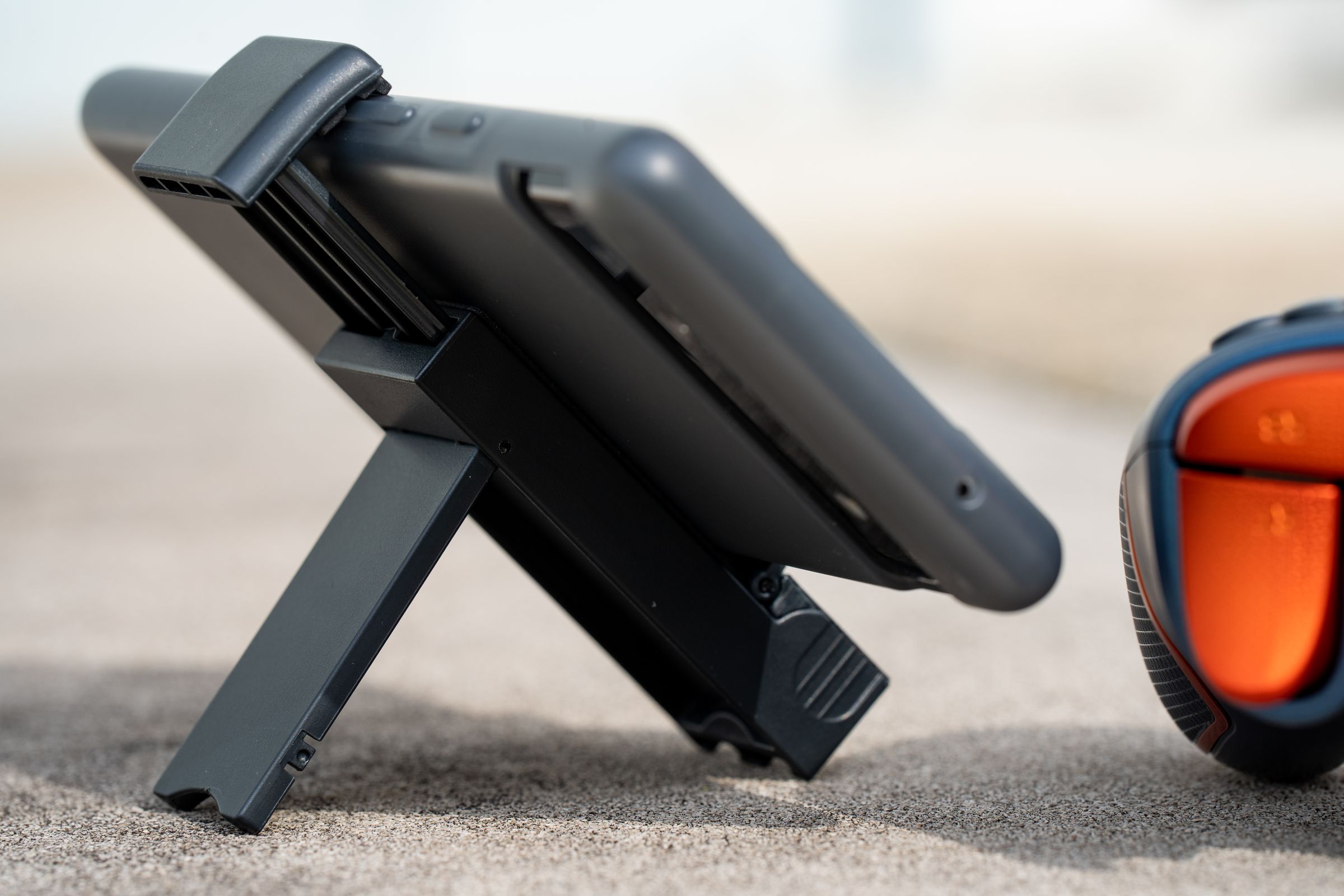 Propping your phone up like this feels precarious at first, but it balances well, and it’s still better than the standard Nintendo Switch kickstand.