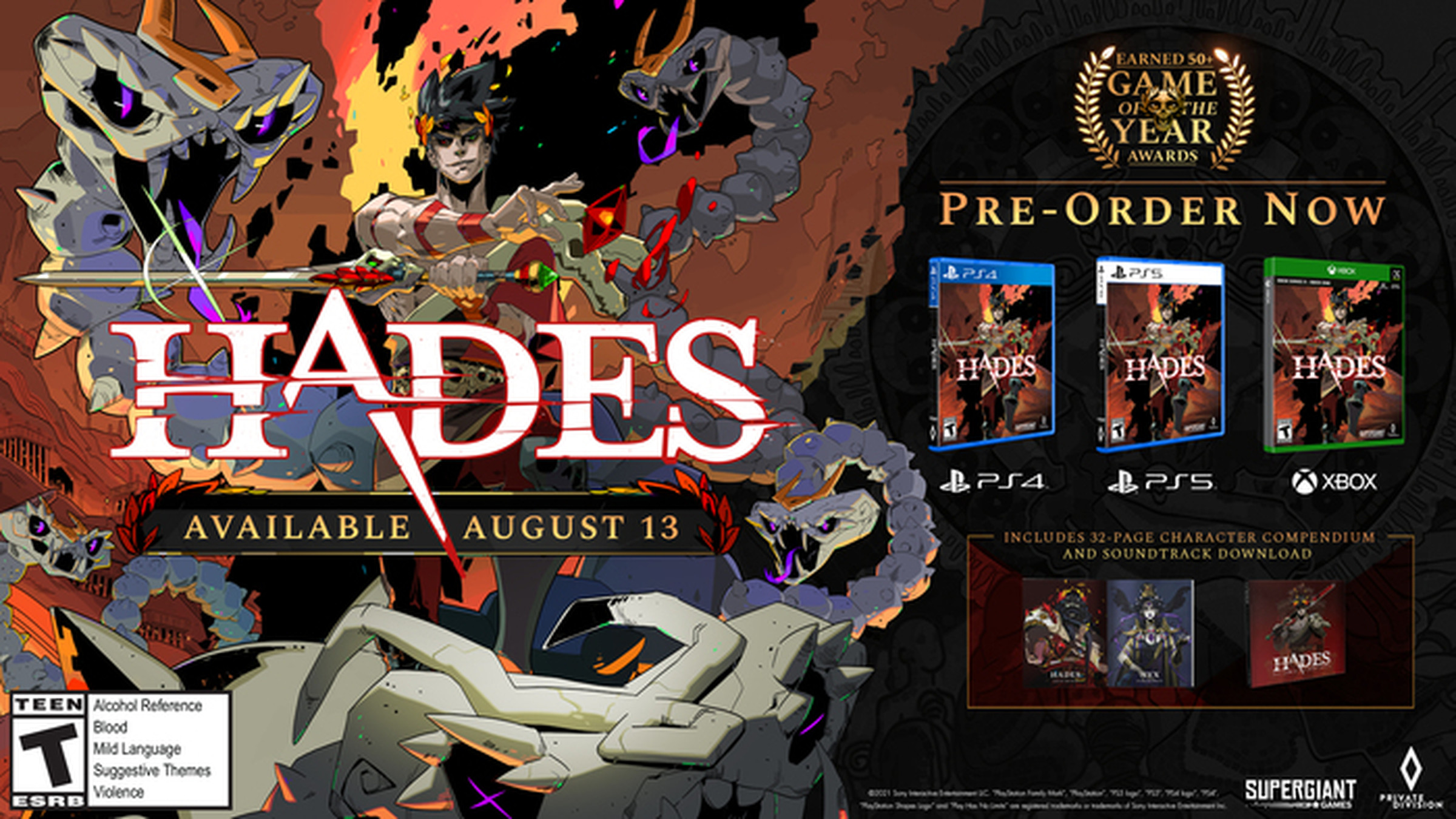 The upcoming physical versions of Hades.
