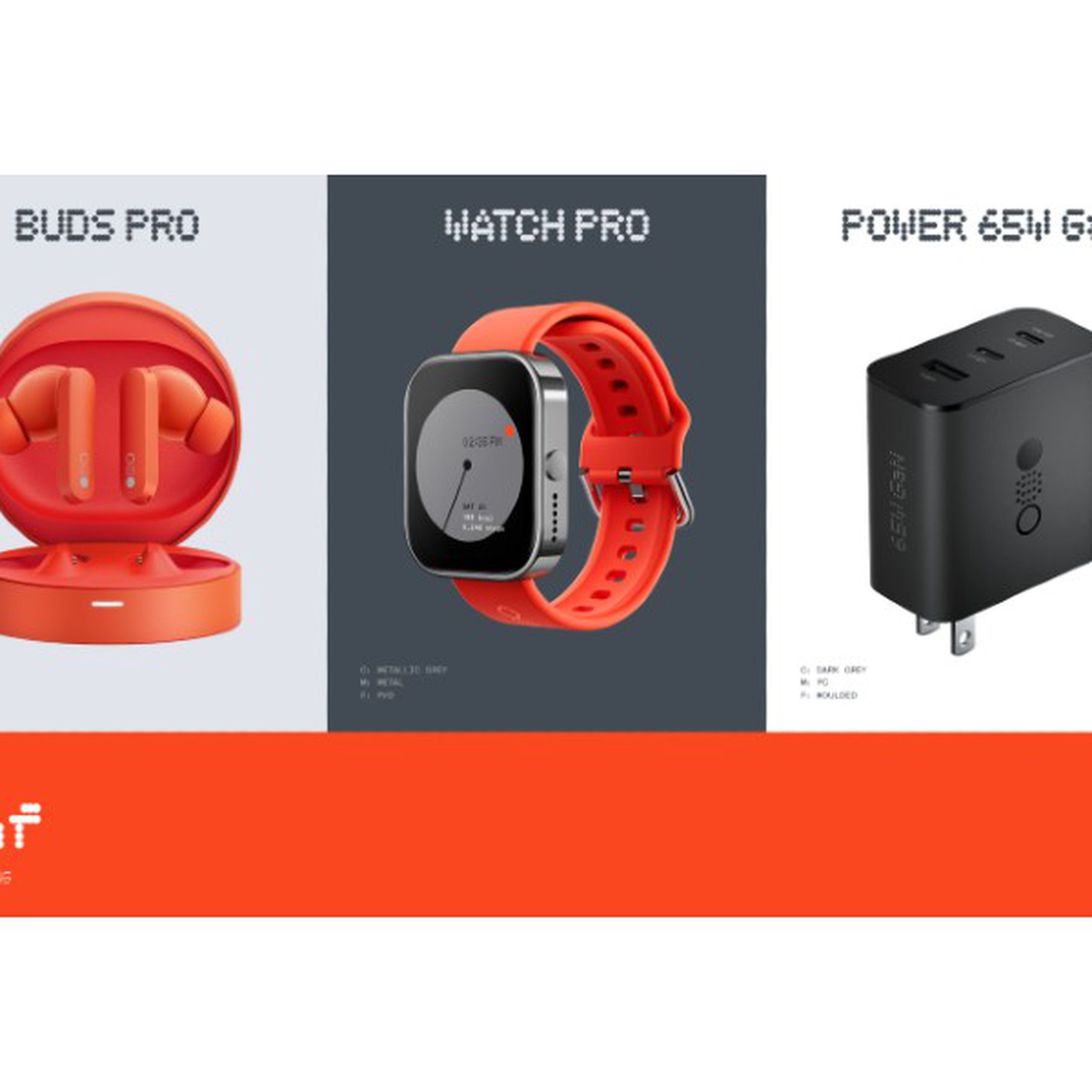 An image showing CMF’s Buds Pro, Watch Pro, and charger