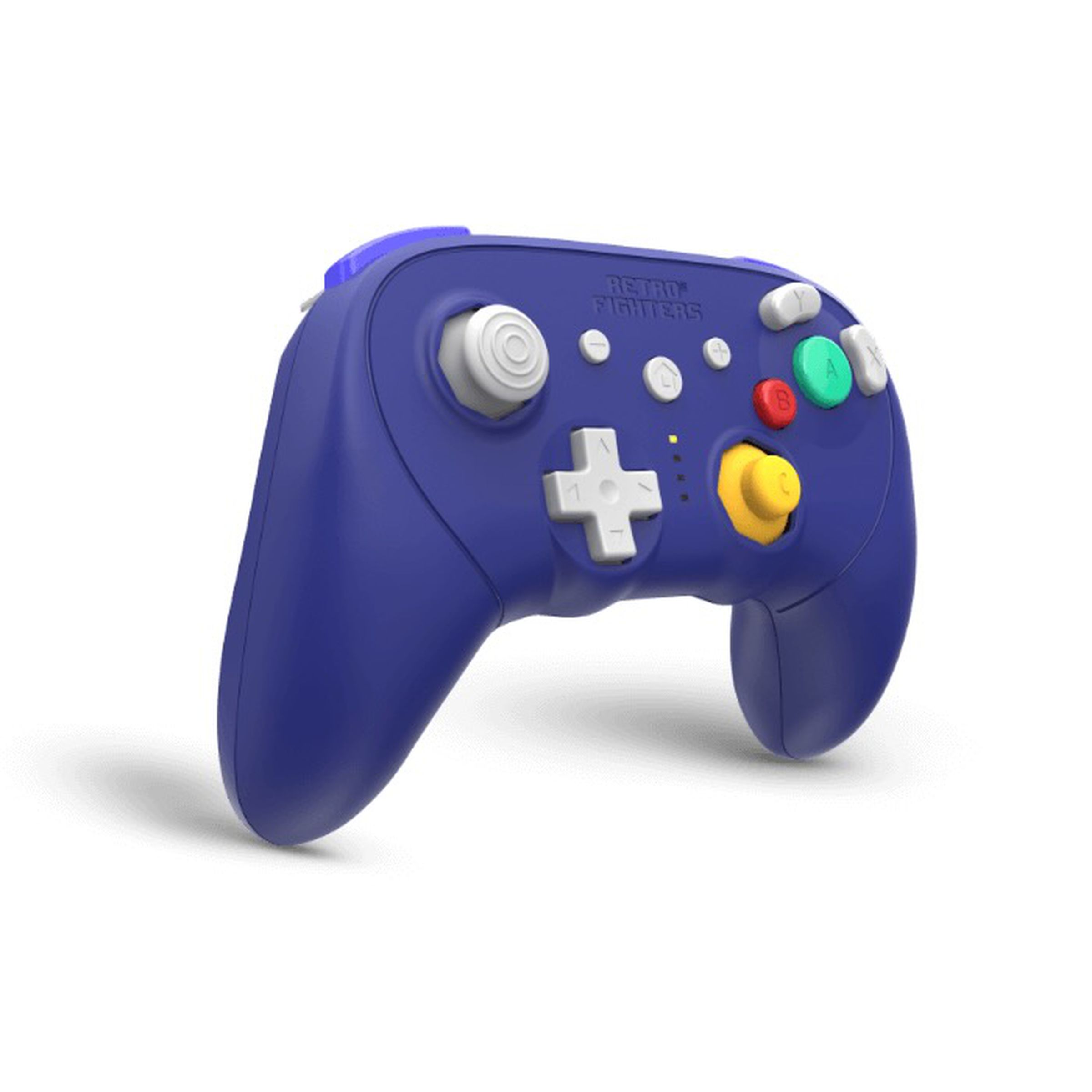 Purple GameCube-style controller.