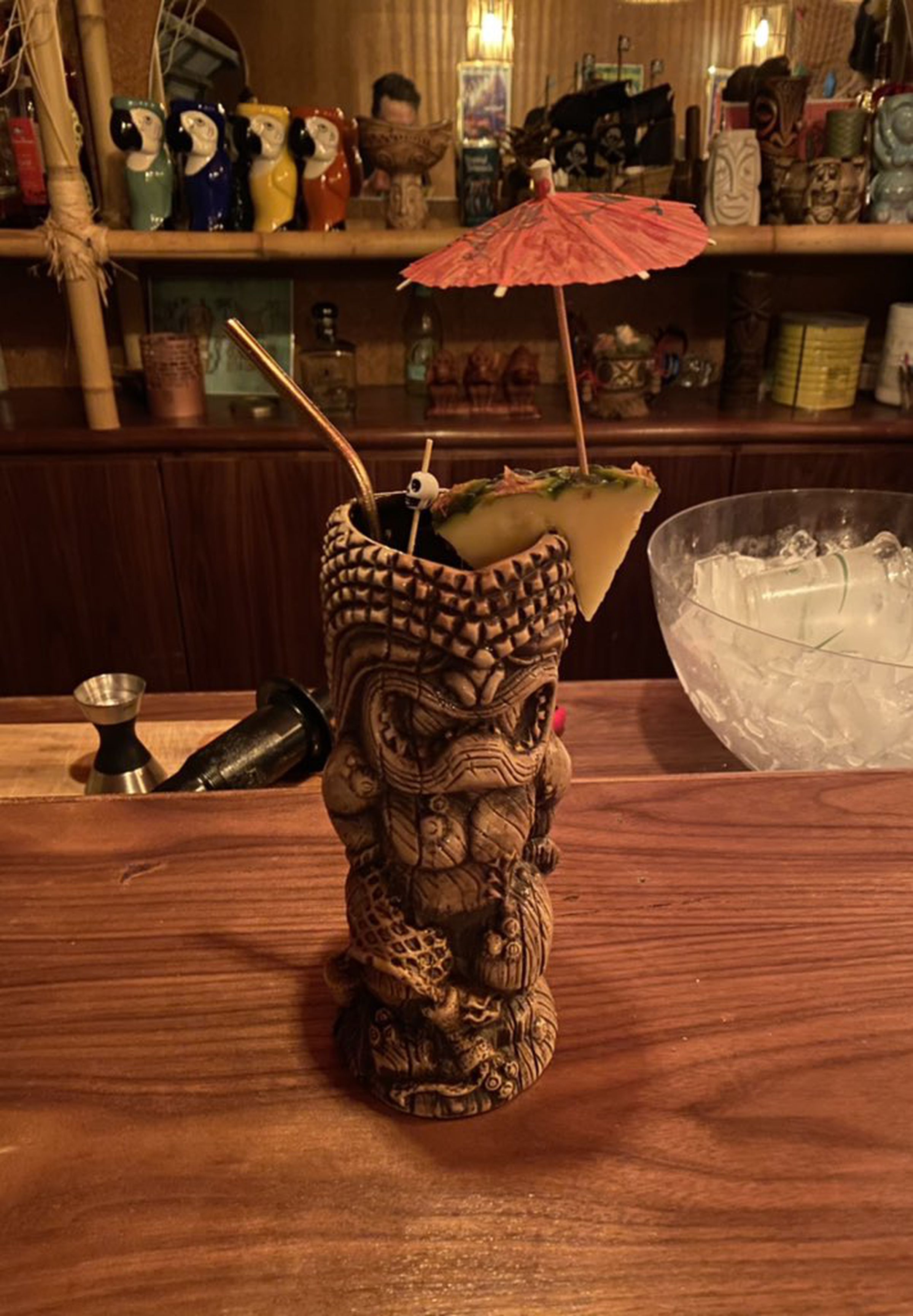 A photo of a drink at SpaceX’s tiki bar, according to Musk.