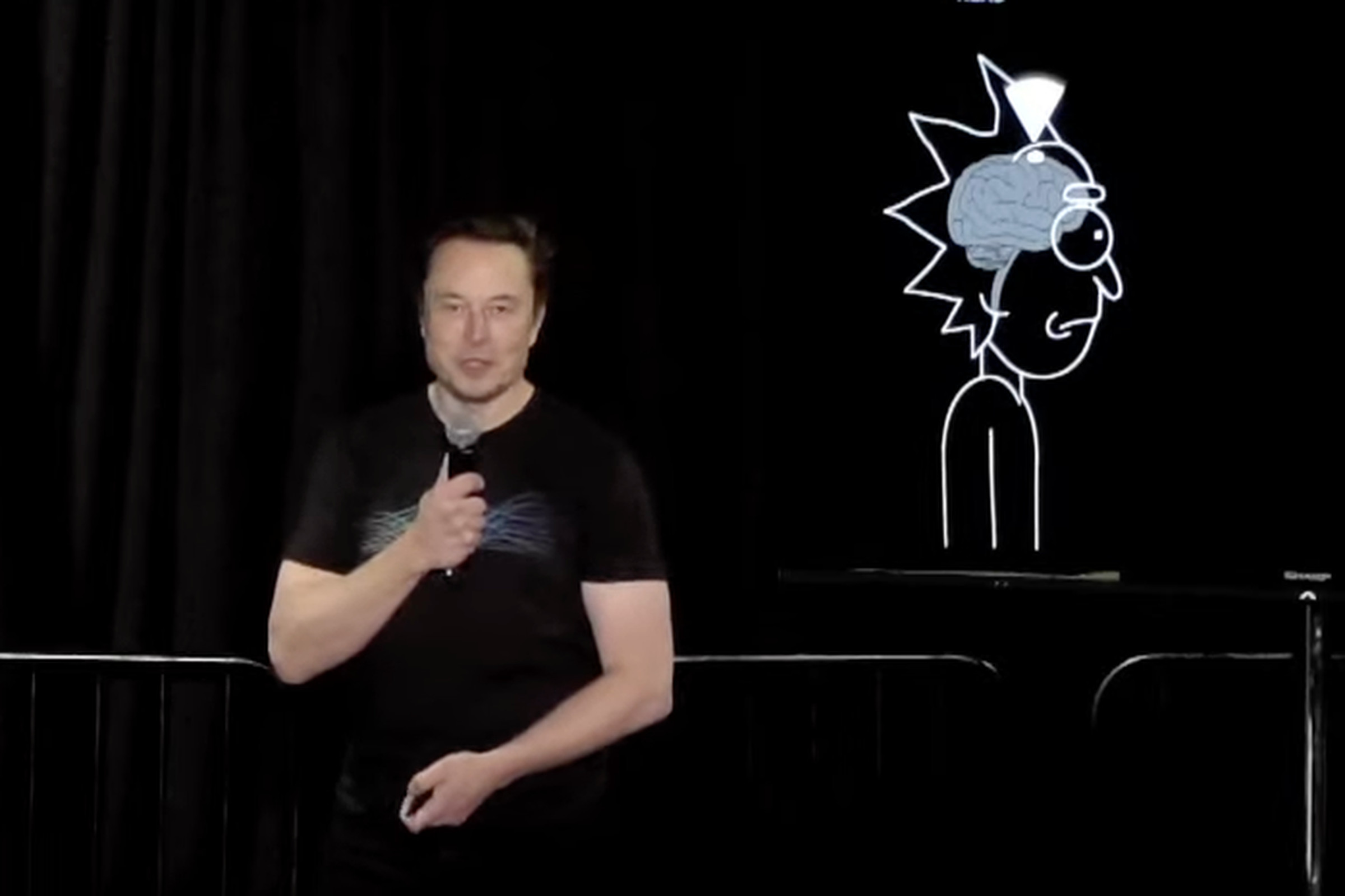 Elon Musk speaking at the Neauralink 2022 event