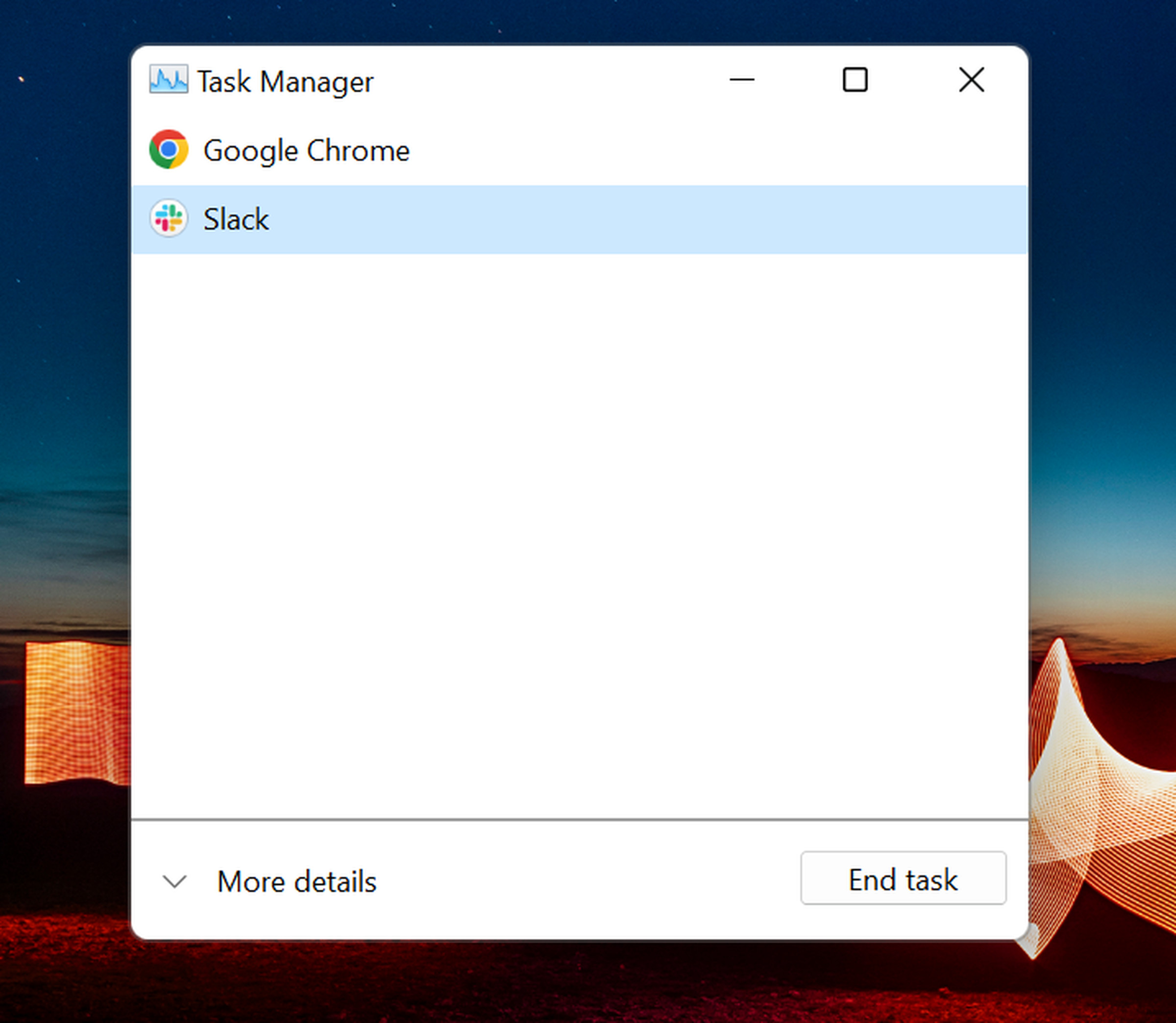 A screenshot of Task Manager open in Windows 11.