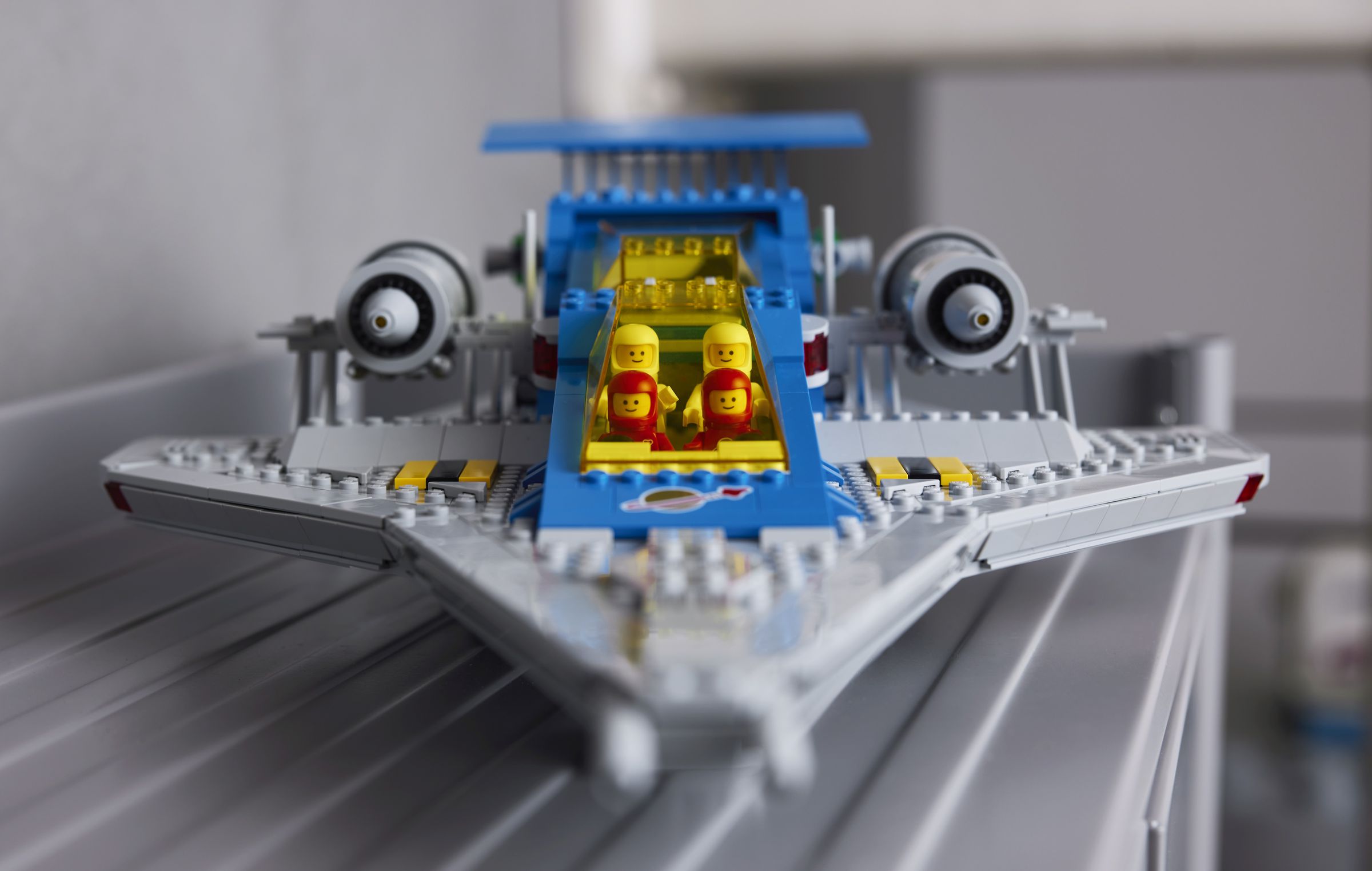Psiaki says the classic helmet lets Lego fit four minifigs in the cockpit, which didn’t quite work with a modernized one they tested.