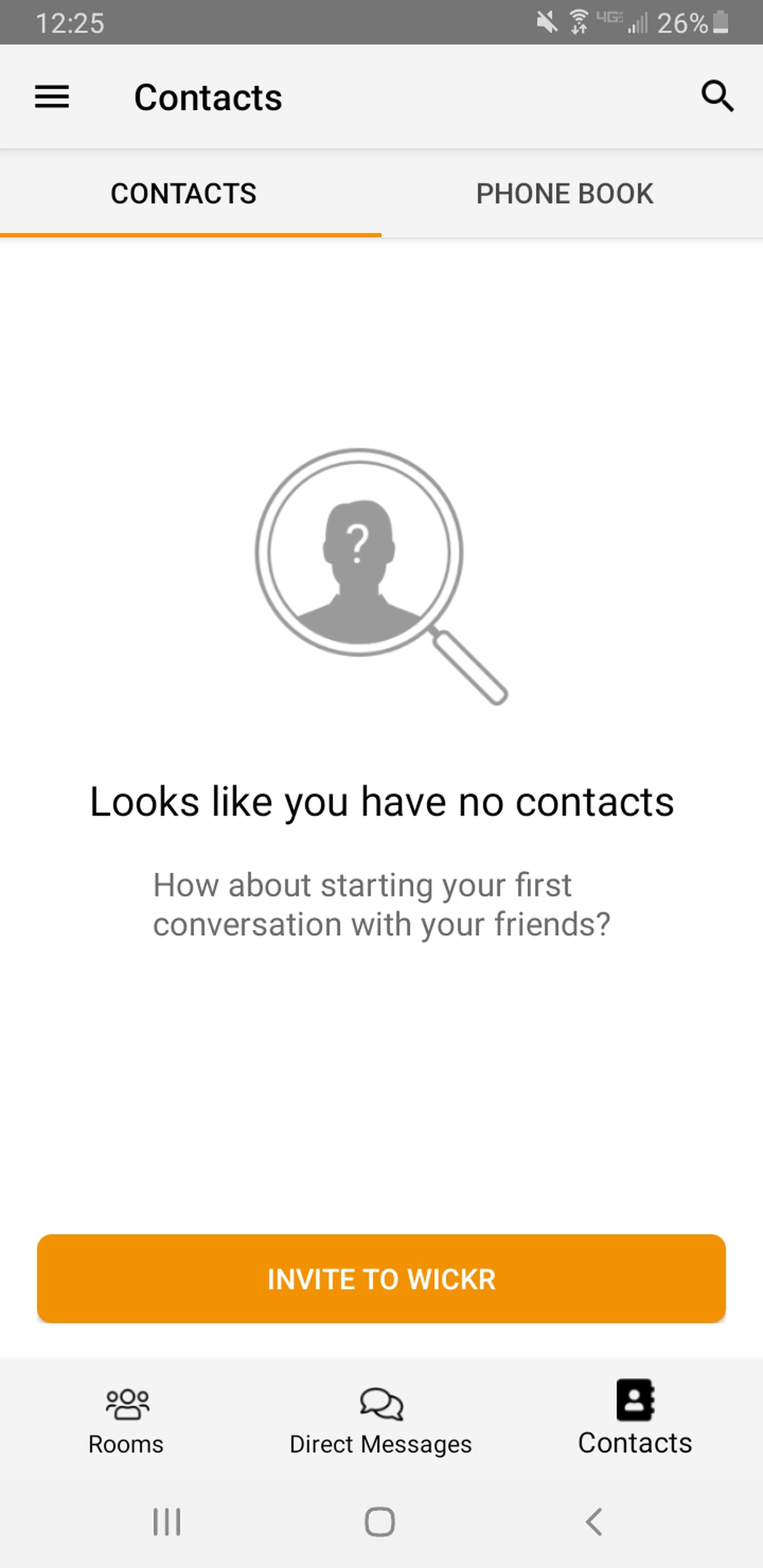 Here’s where your list of contacts should be.