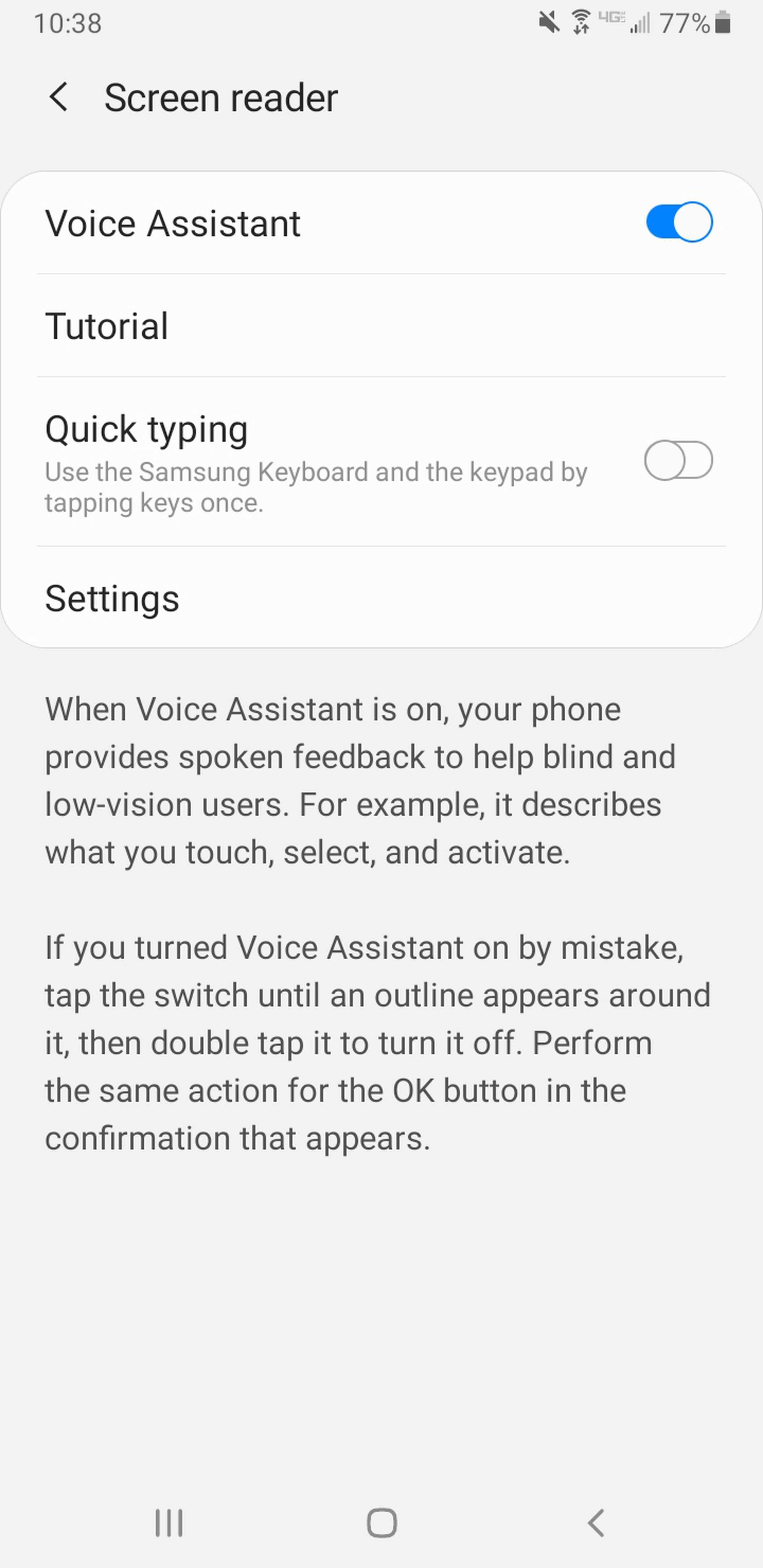  Toggle “Voice Assistant” on.