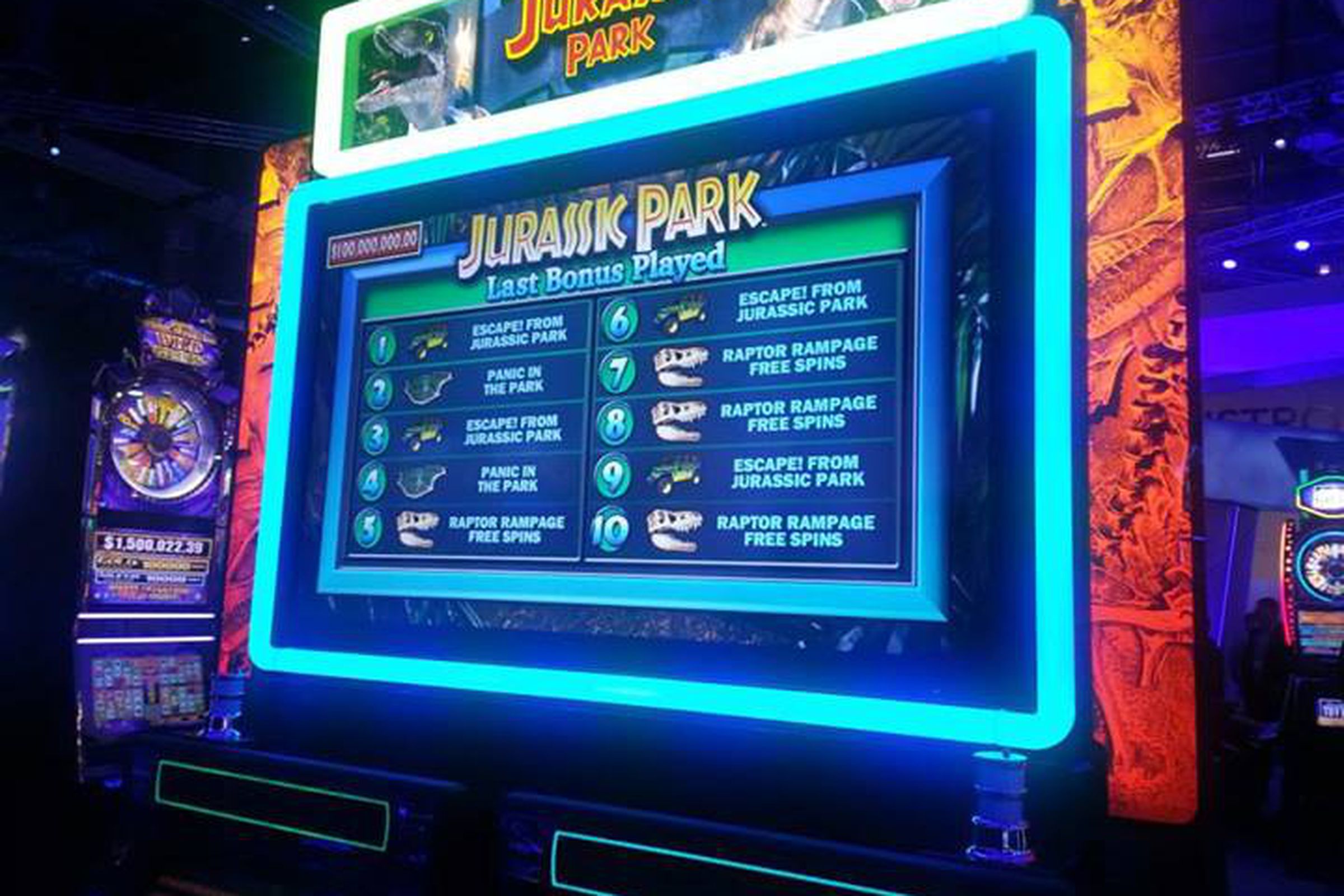 Jurassic Park slots (via IGT Facebook)