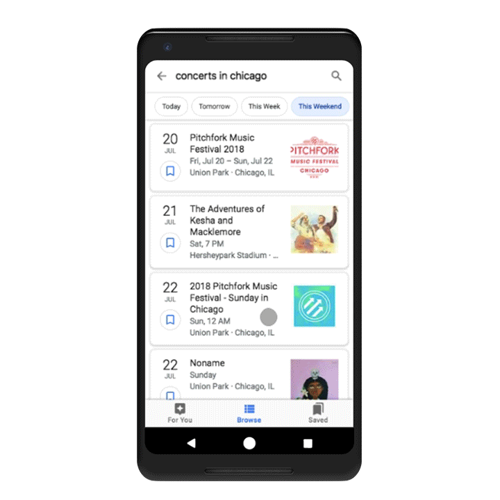 Google events Search