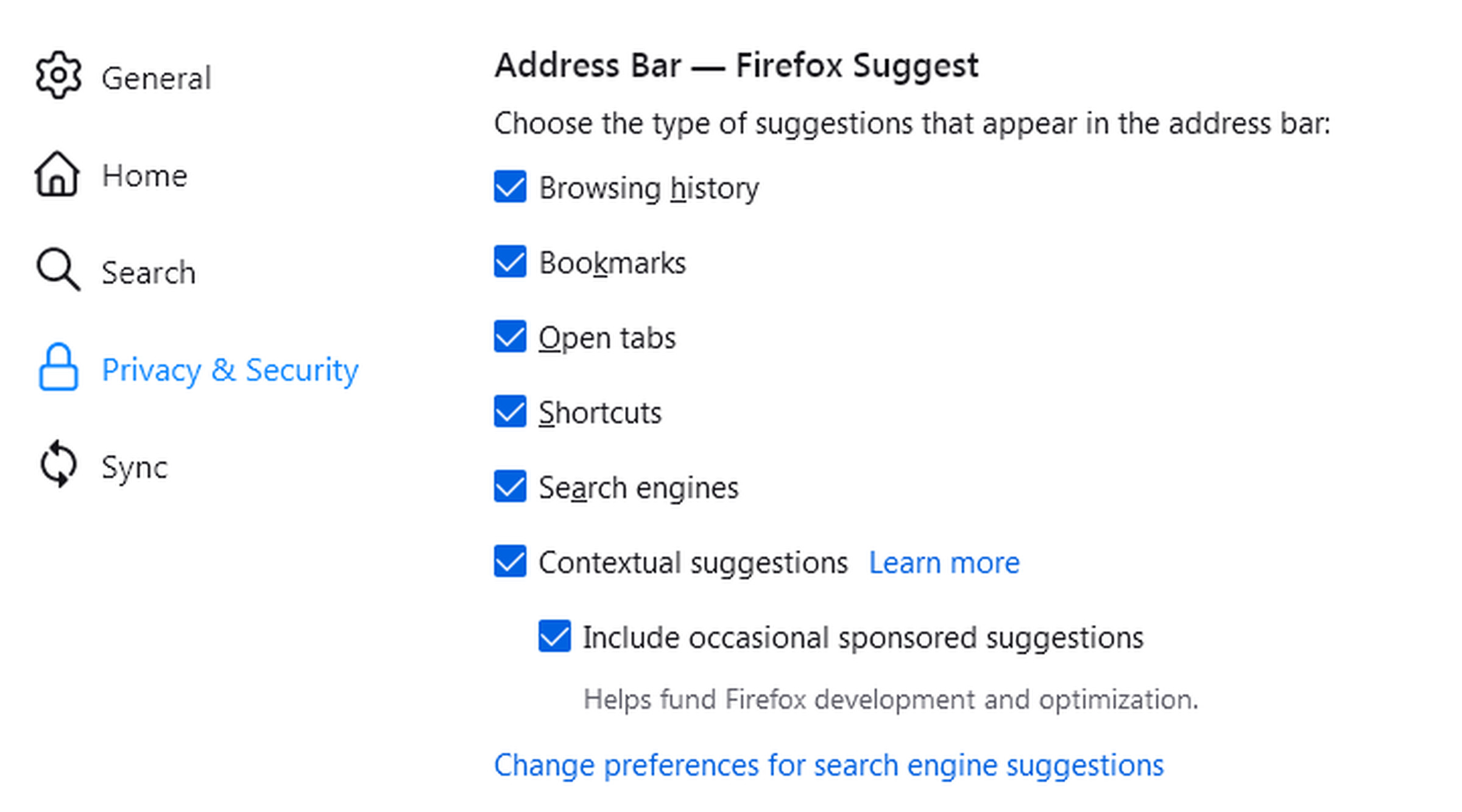 You can disable Firefox Suggest in settings.