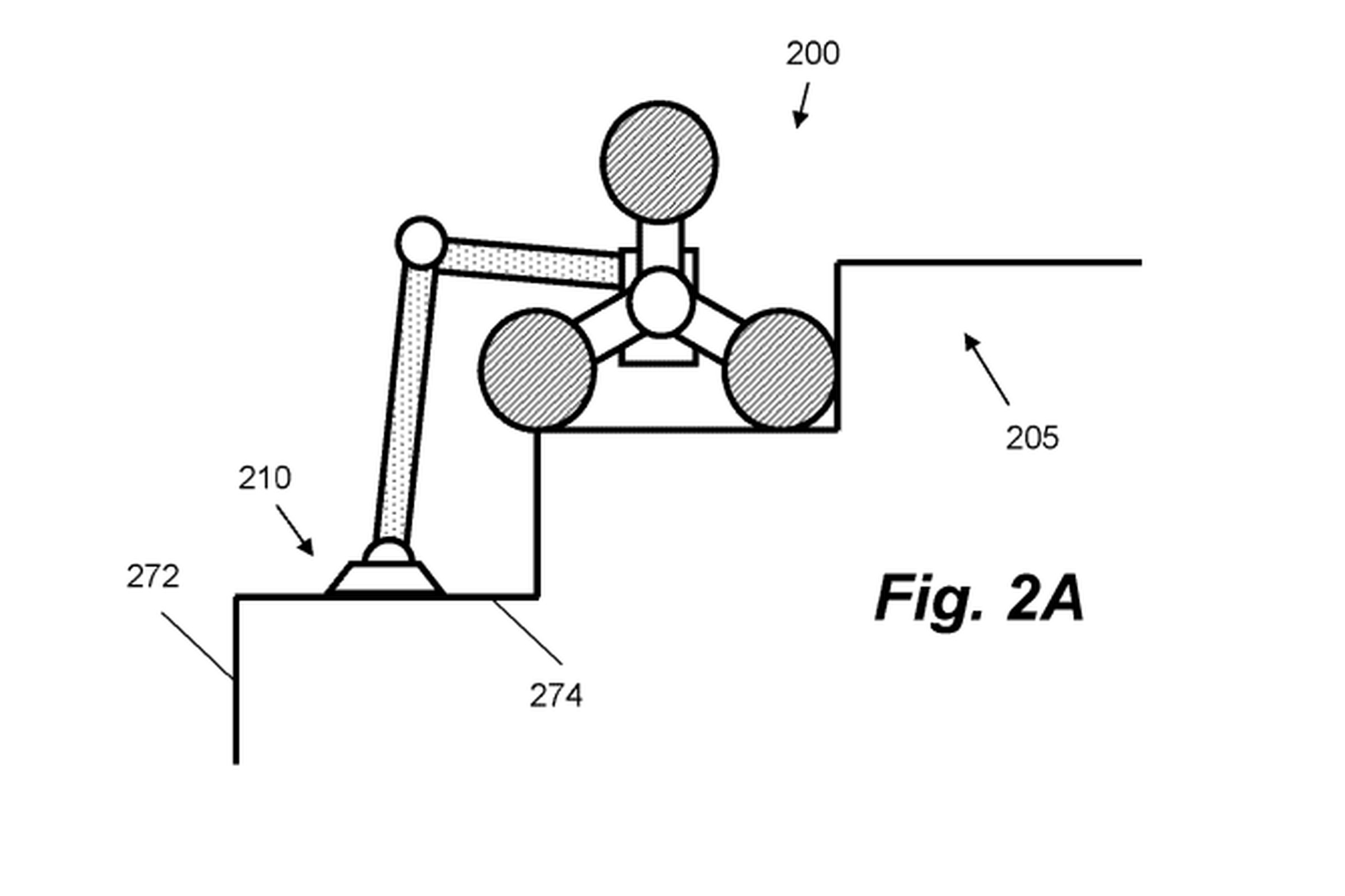 A patent filing from Dyson showing a robot that can climb and clean stairs