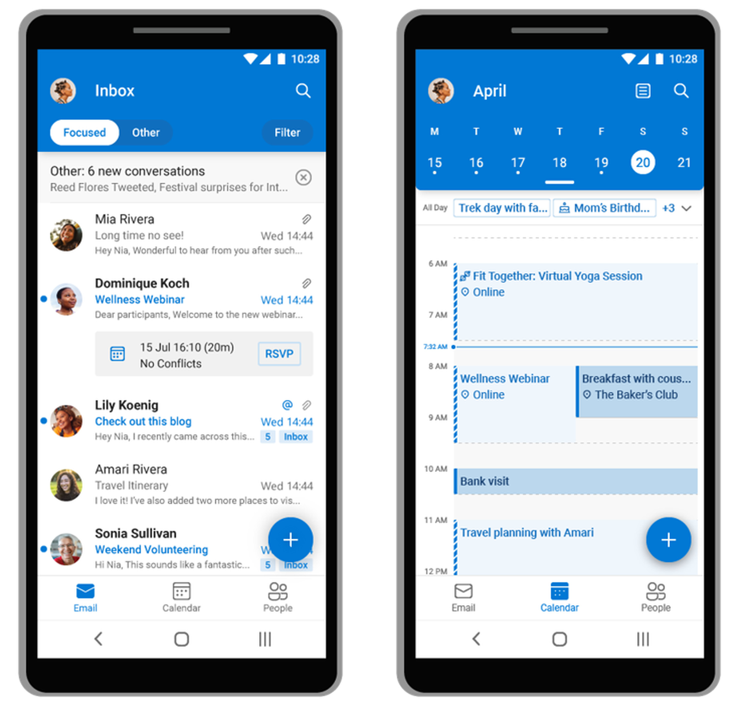 Outlook Lite supports all of the main Outlook features.