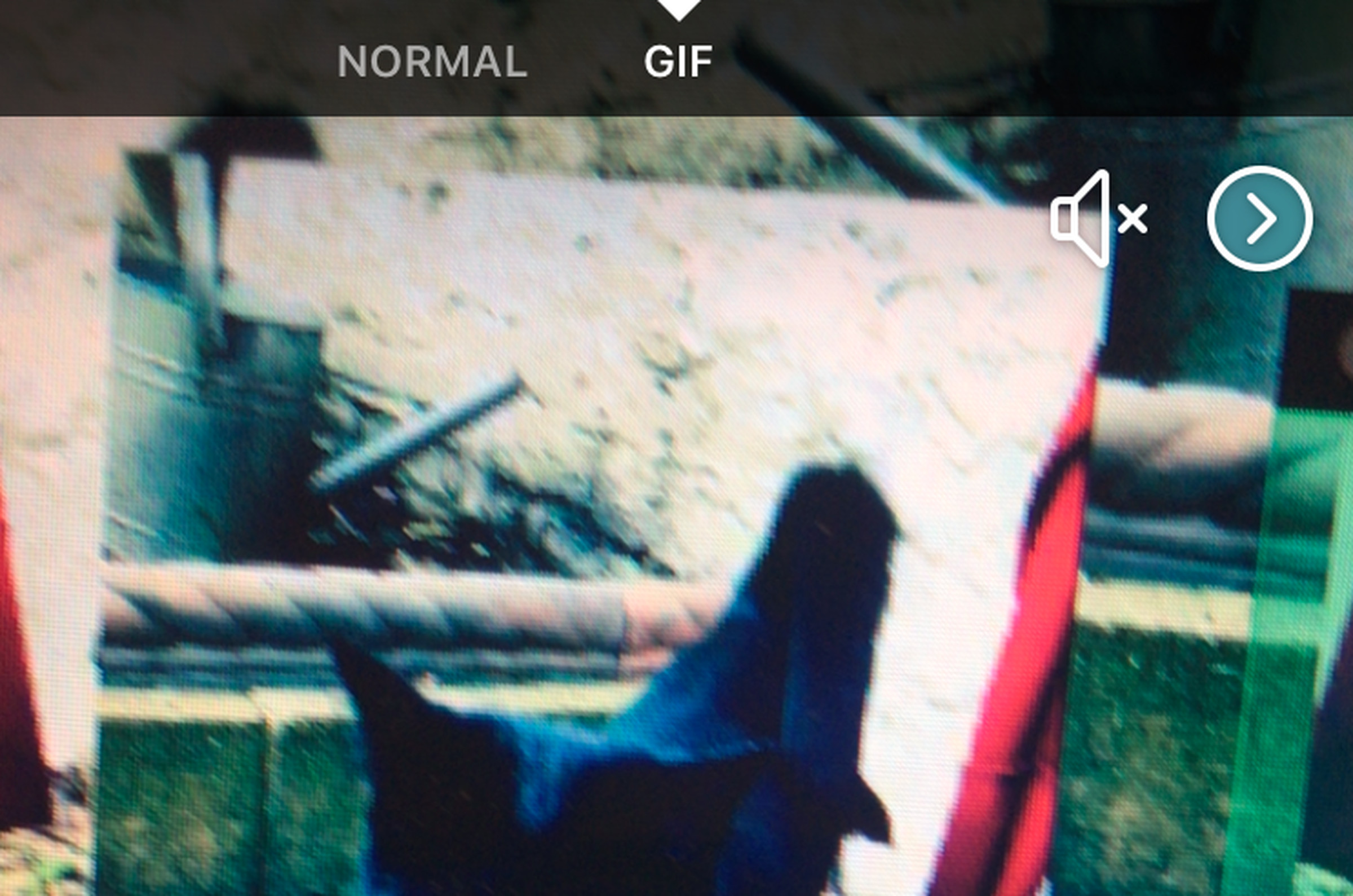 A screenshot of Facebook’s camera showing the GIF option at the top.