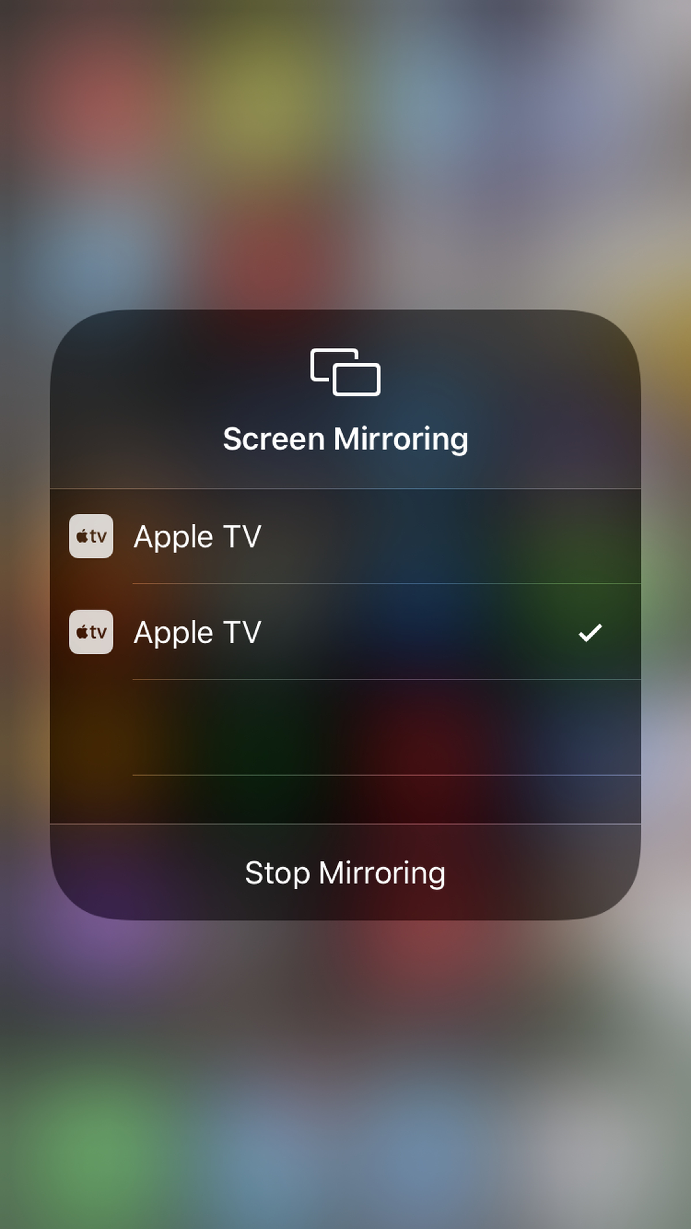 Tap “Stop Mirroring” to stop casting your phone screen to your TV.