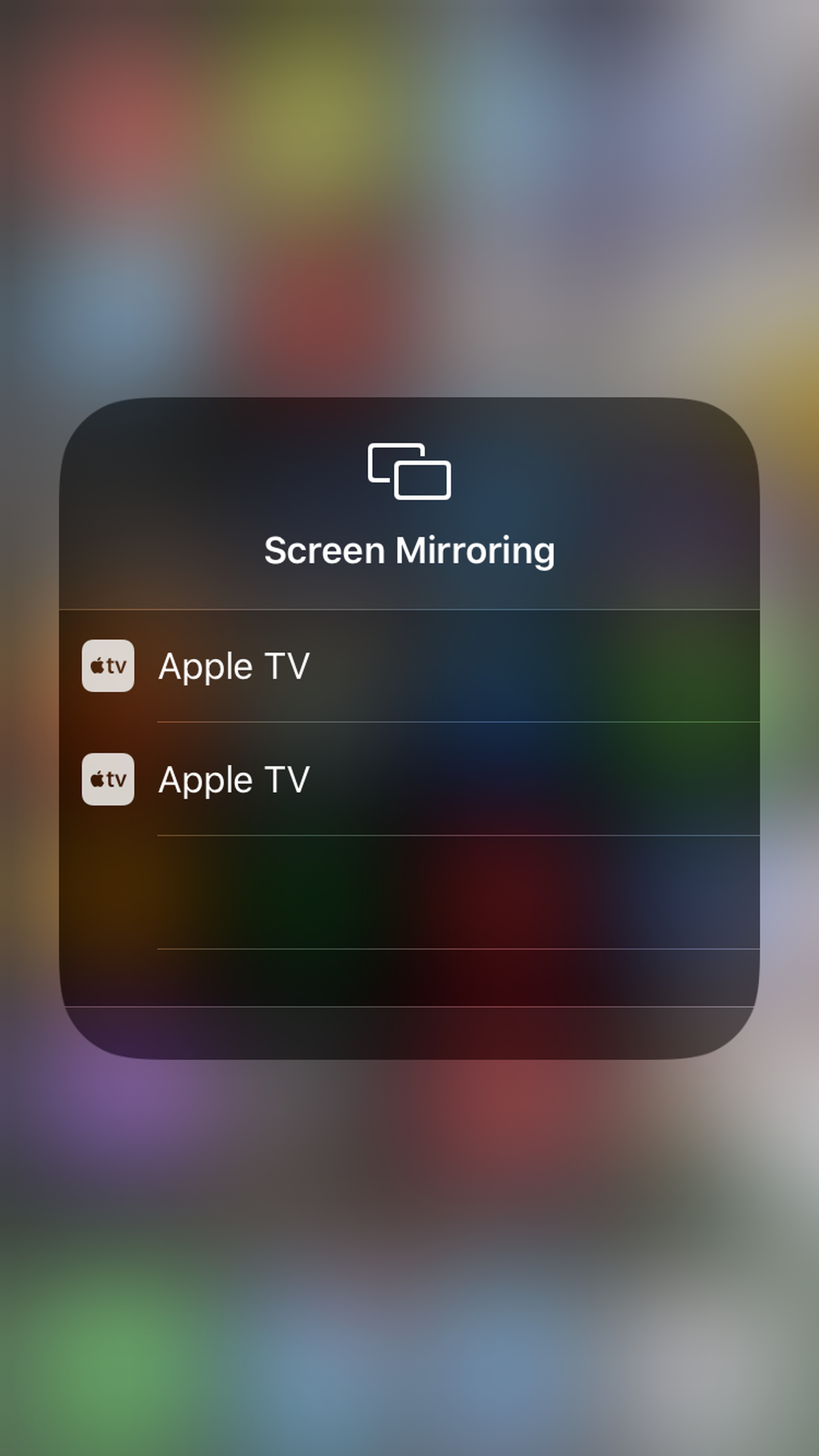 Select a device to start mirroring your screen.