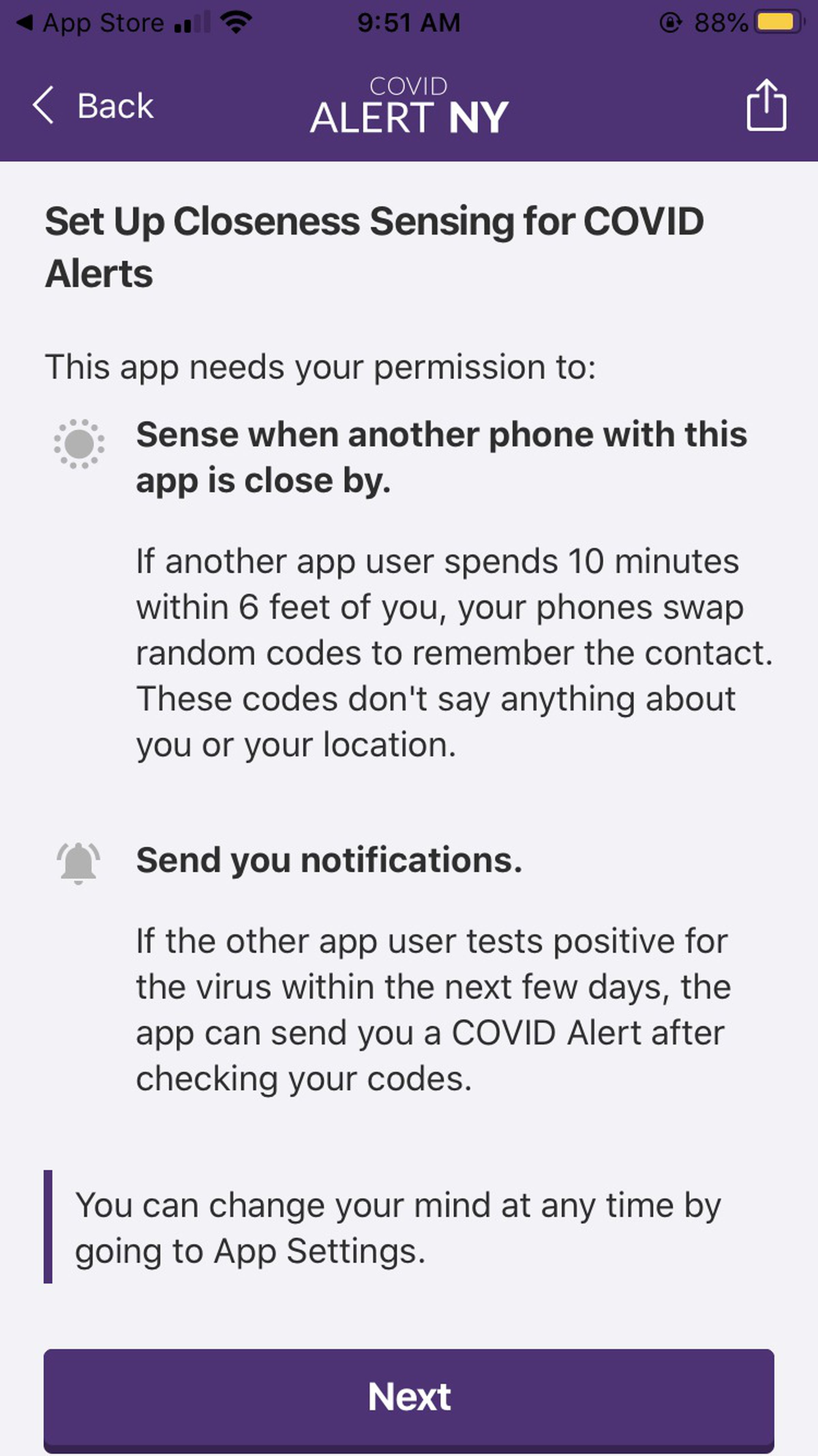 The app explains why it’s asking for certain permissions from your phone.