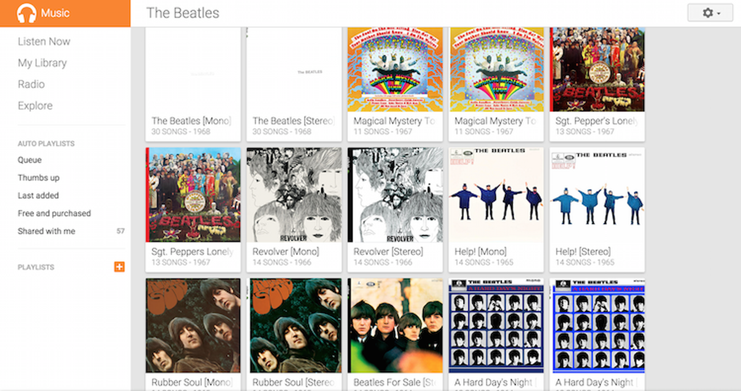 Google Play Music Beatles