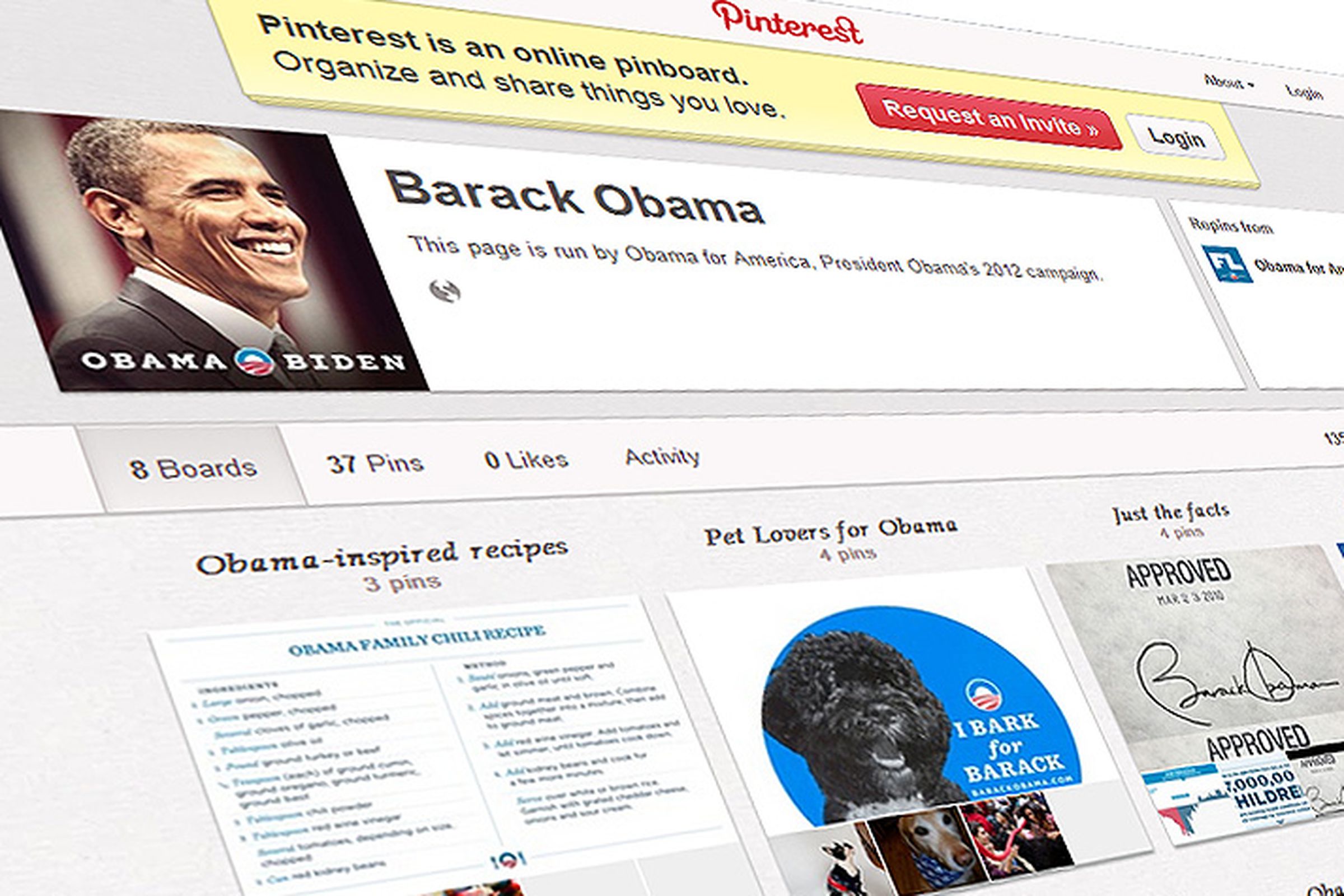 Obama on Pinterest