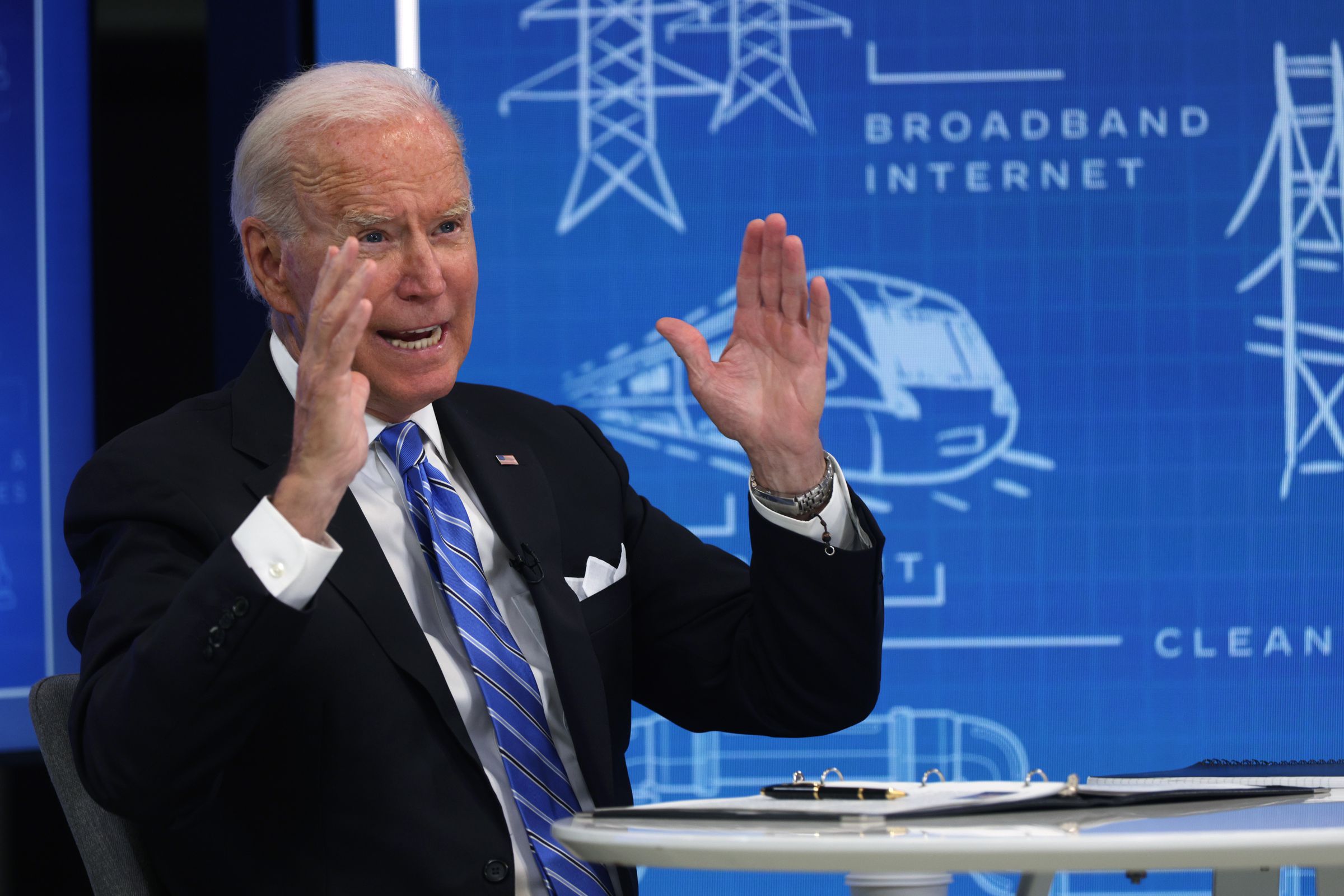 President Biden Virtually Meets With Local Officials To Discuss Infrastructure Investment