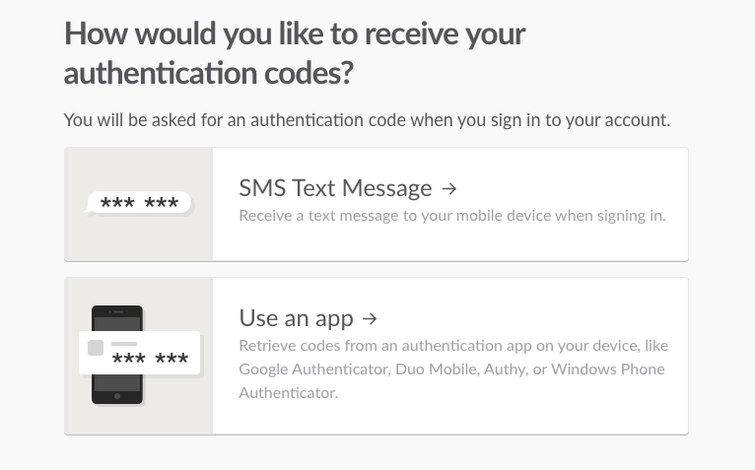 tech news Like most other apps, Slack lets you use either SMS or an authentication app.