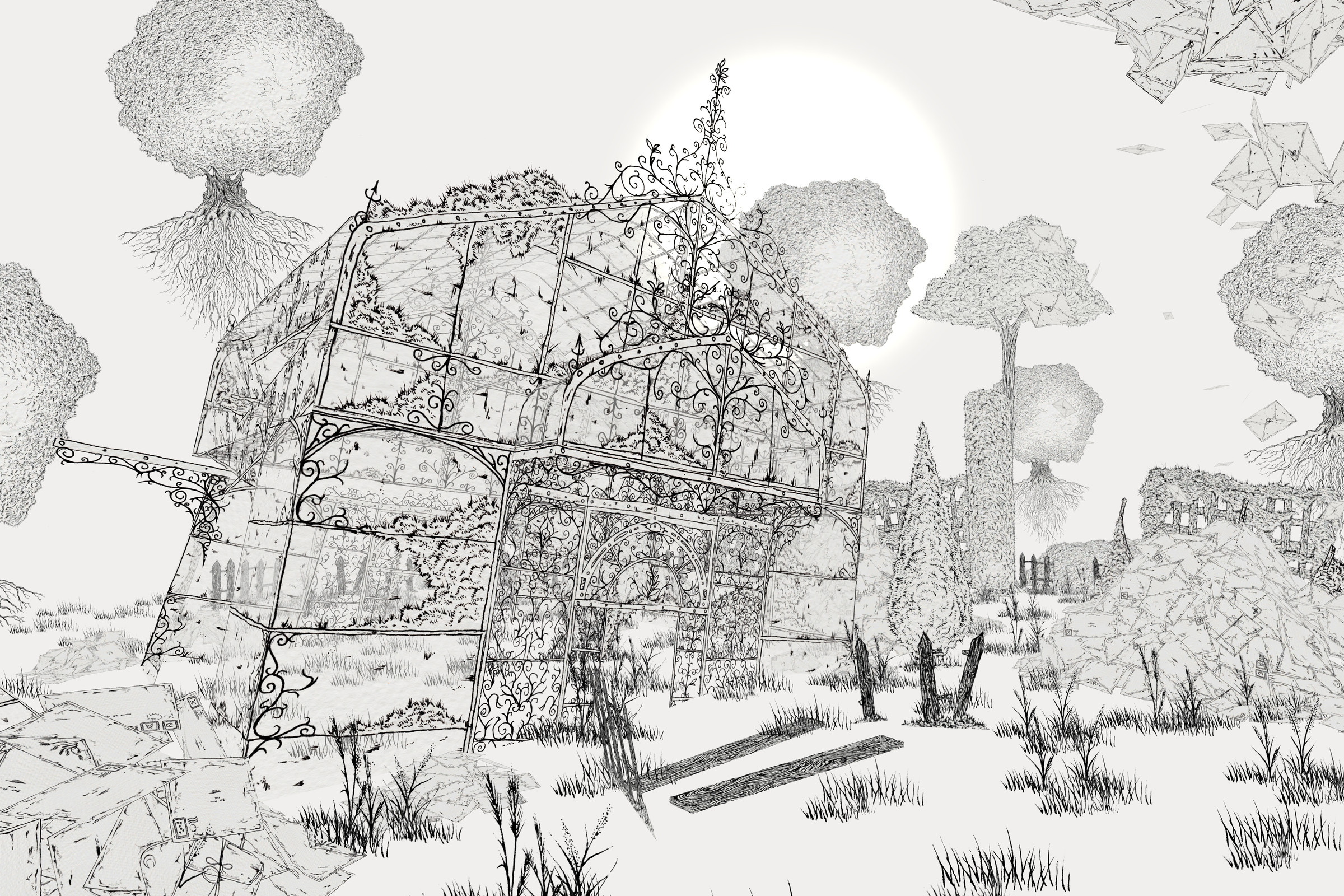 A screenshot from the video game The Collage Atlas.