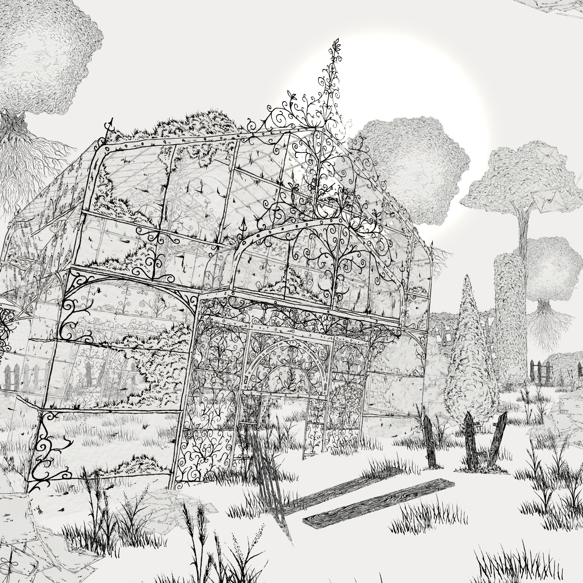 A screenshot from the video game The Collage Atlas.