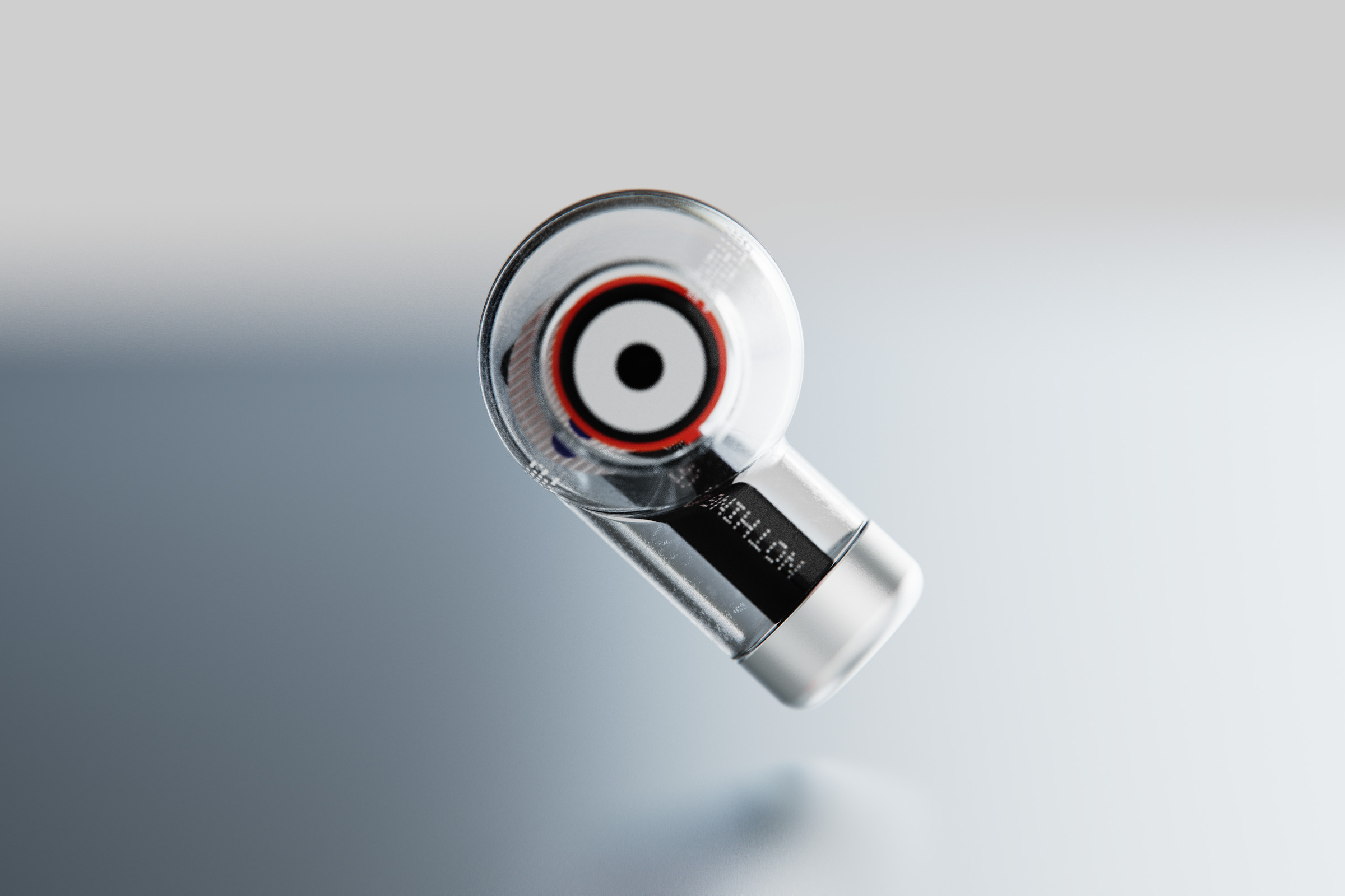 A teaser image for the design of the earbuds.