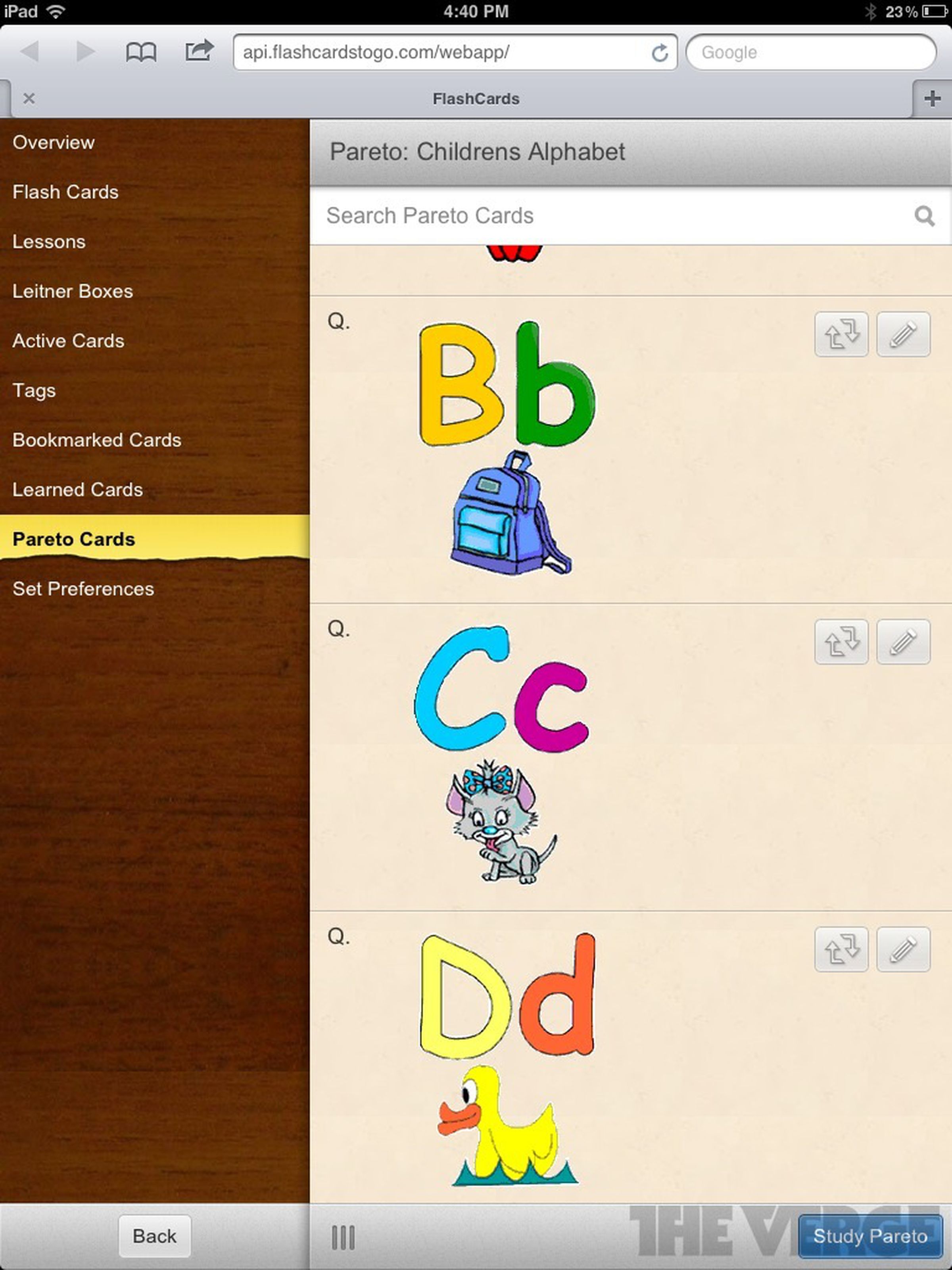 Flashcards and Paper Mache Enyo cross-platform apps photos